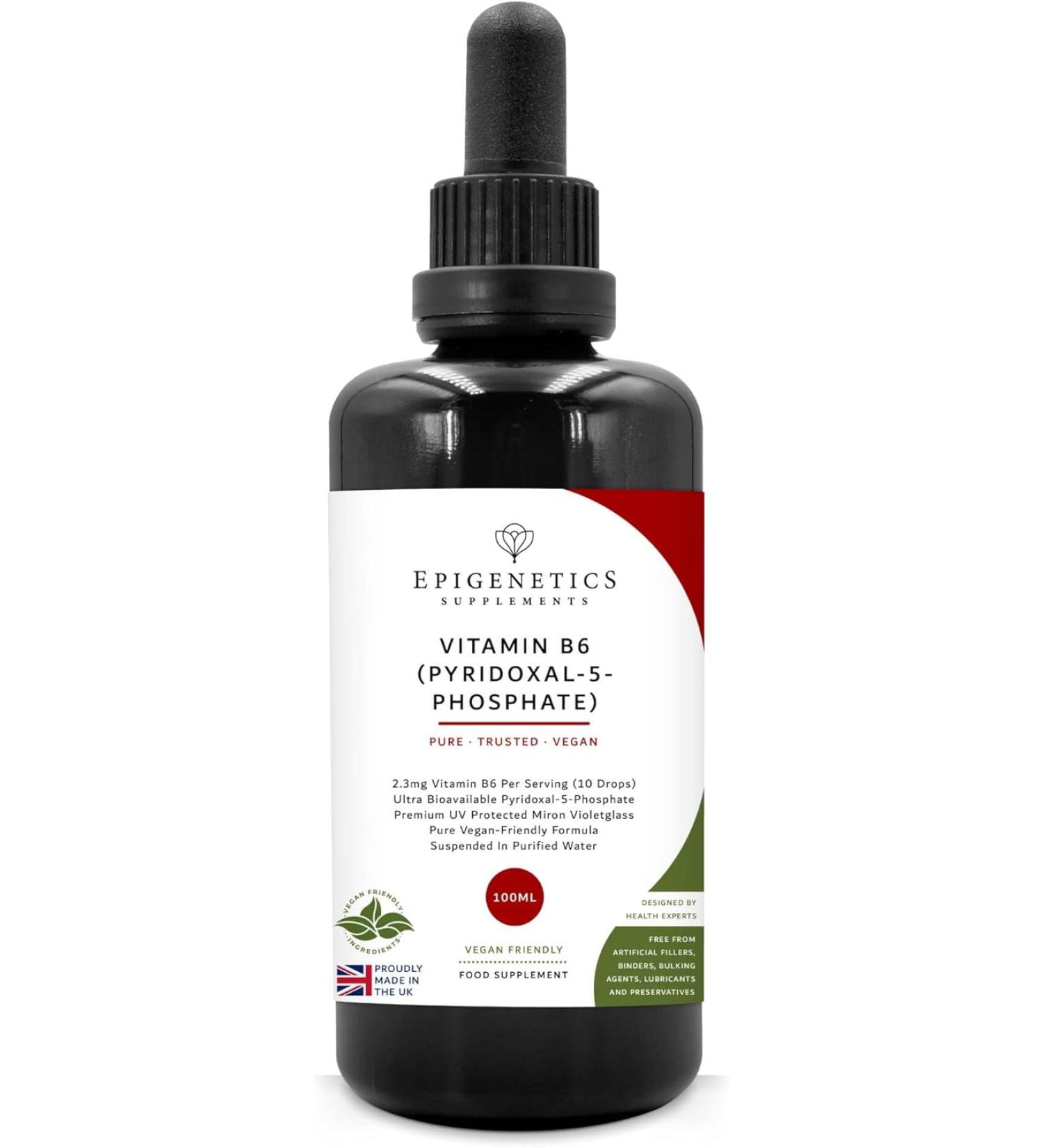 Vitamin B6 (P5P) 100ml | Pyridoxal-5-Phosphate 2300mcg | UK Made Vegan Friendly Liquid |10 Drops Daily (133 Servings) 133 count (Pack of 1) - Buy Online on GoSupps.com