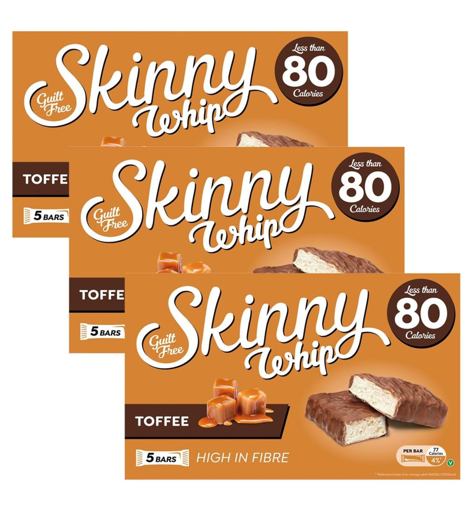1Pk X 3 Skinny Whip Bars Toffee