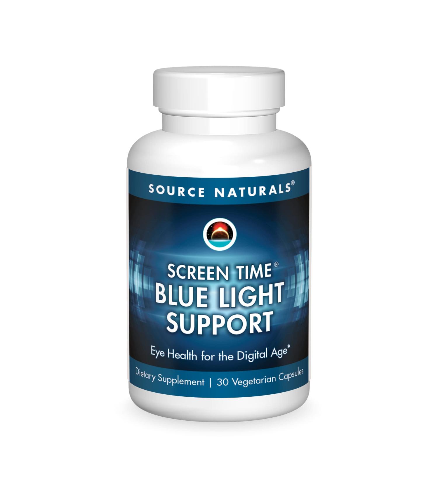 Source Naturals Screen Time Blue Light Support Eye Health for The Digital Age* - 30 Vegetarian Capsules - Buy Online on GoSupps.com