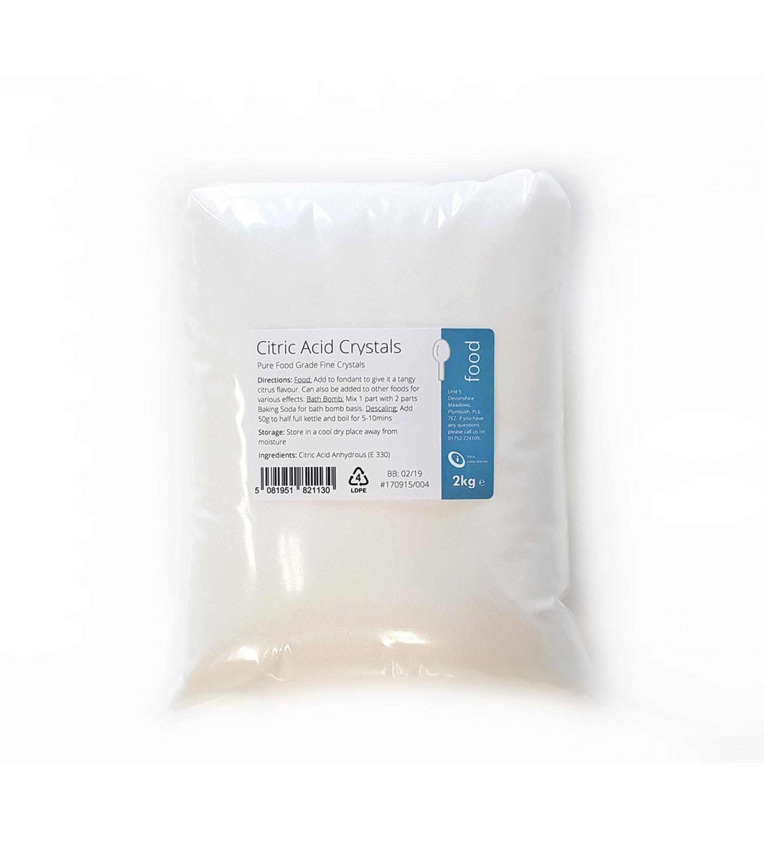 Citric Acid 2kg - 100% Pure Food Grade Fine Crystals