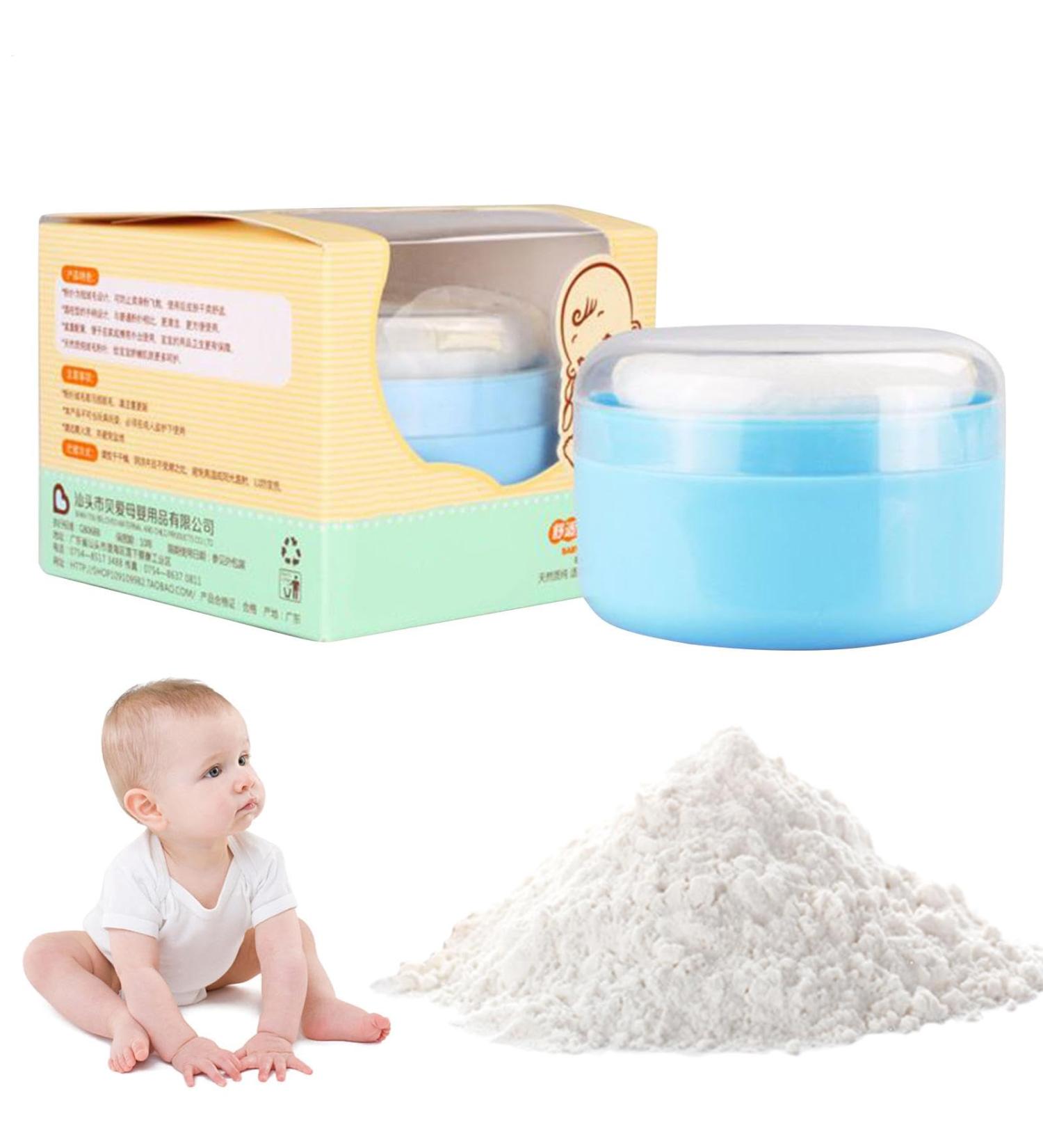 R cipient en poudre r cipient en poudre | Bo te de rangement des Talc | Pouffle de poudre et r cipient pour le bain et les voyages id al pour les femmes et b b Bleu - Buy Online on GoSupps.com