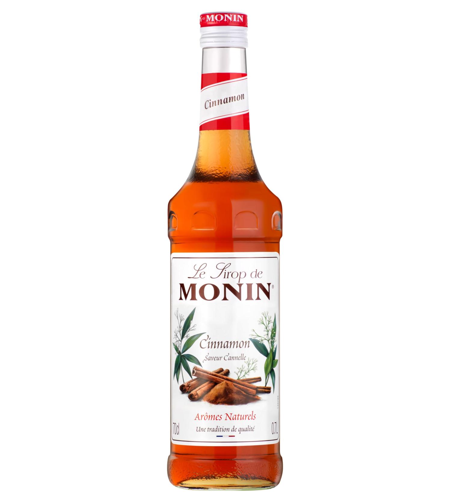 MONIN Premium Cinnamon Syrup 700ml - Vegan-Friendly, Allergen-Free, 100% Natural - Ideal for Coffee and Cocktails - Buy Online on GoSupps.com
