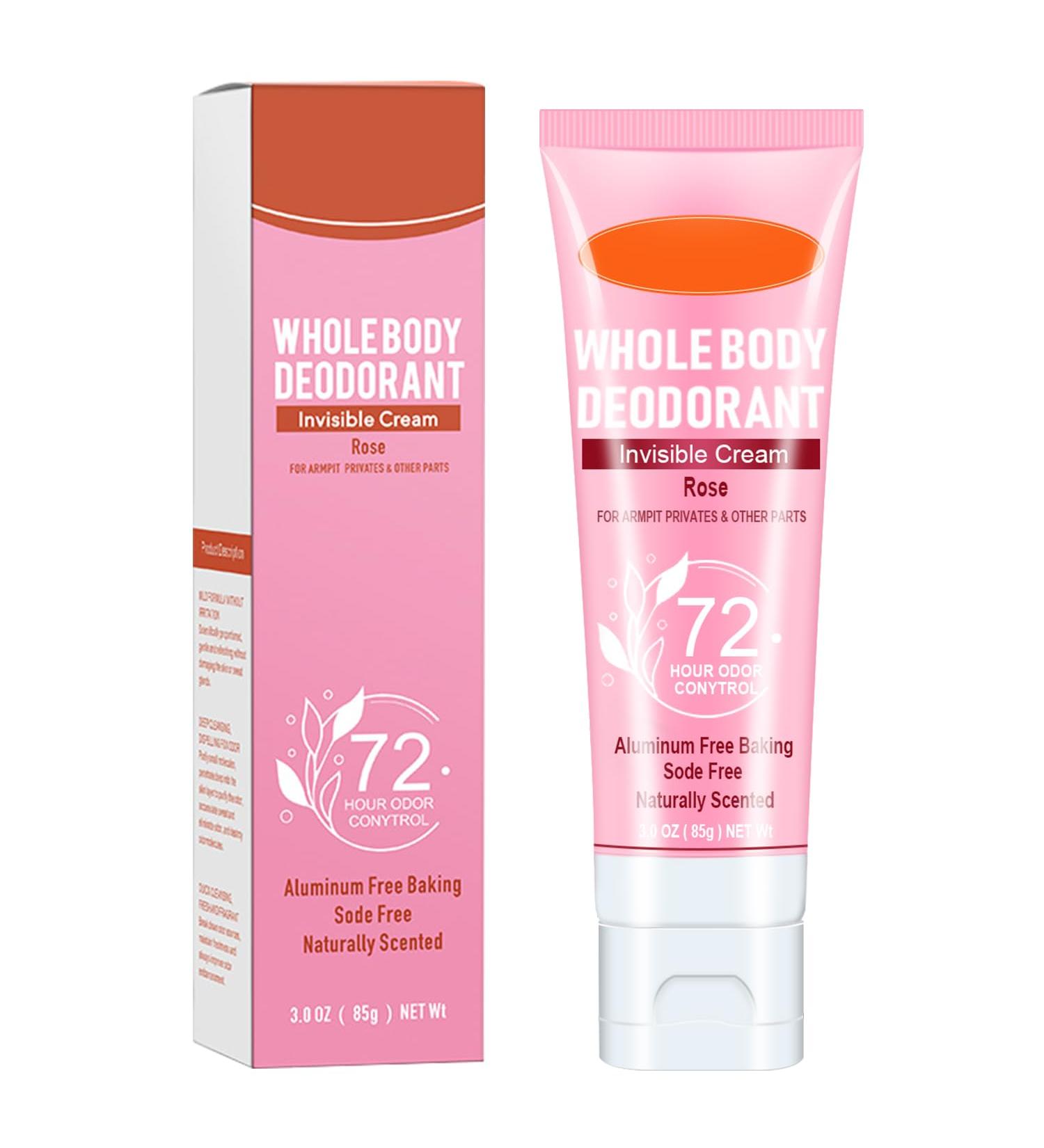 Whole Body Deodorant for Women 72 Hour Odor Control Women's Deodorant Invisible Cream Body Deodorant Deodorant for Men & Women All Day Odor Protection Aluminum Free 3.0 Oz (Rose) - Buy Online on GoSupps.com