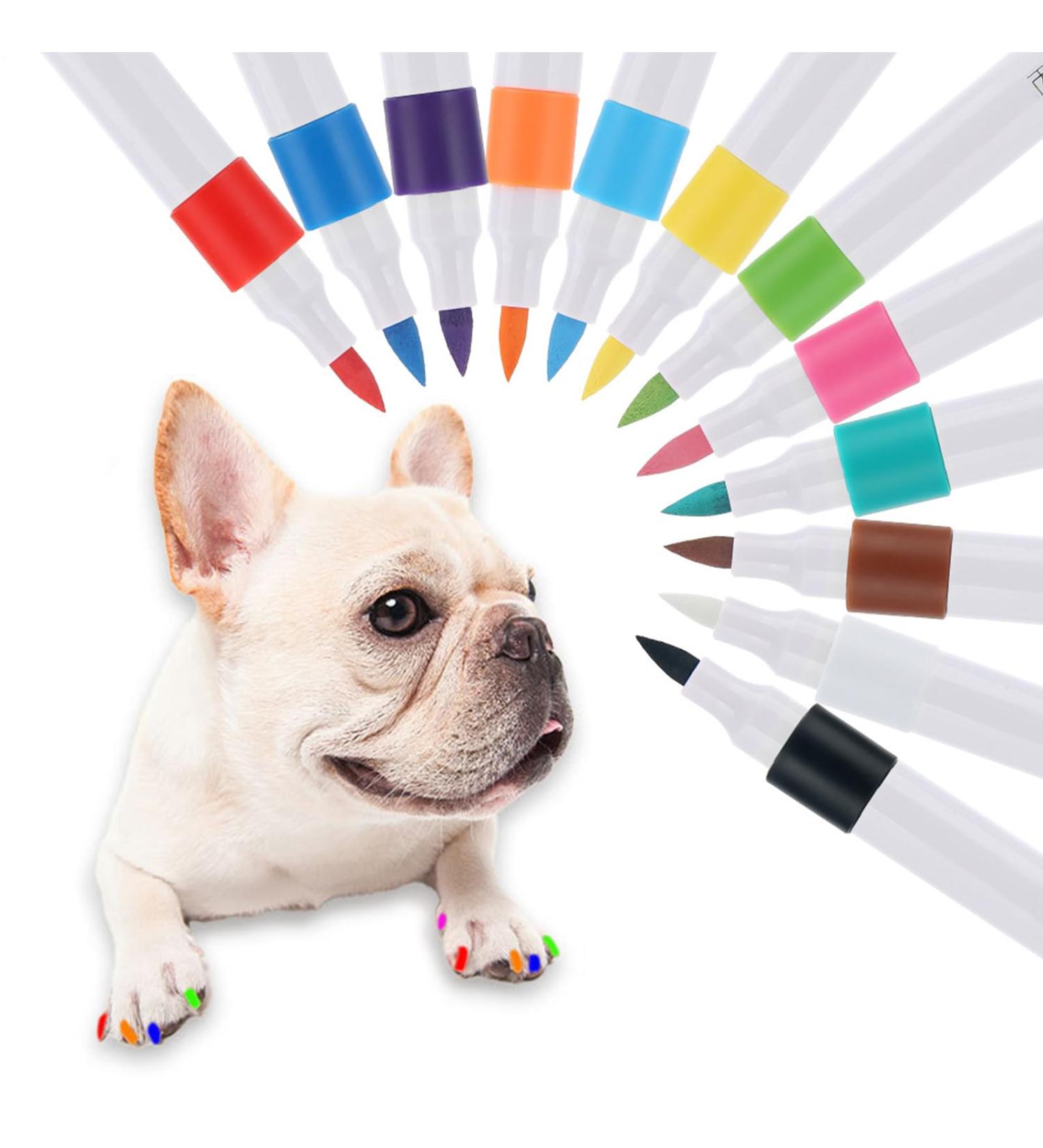 Dog Nail Polish | 12 Colors of Dog Nail Polish Quick-Drying Pens | Waterproof Fade-Resistant Pet-Friendly Formula Grooming Supplies for Small Animals - Buy Online on GoSupps.com