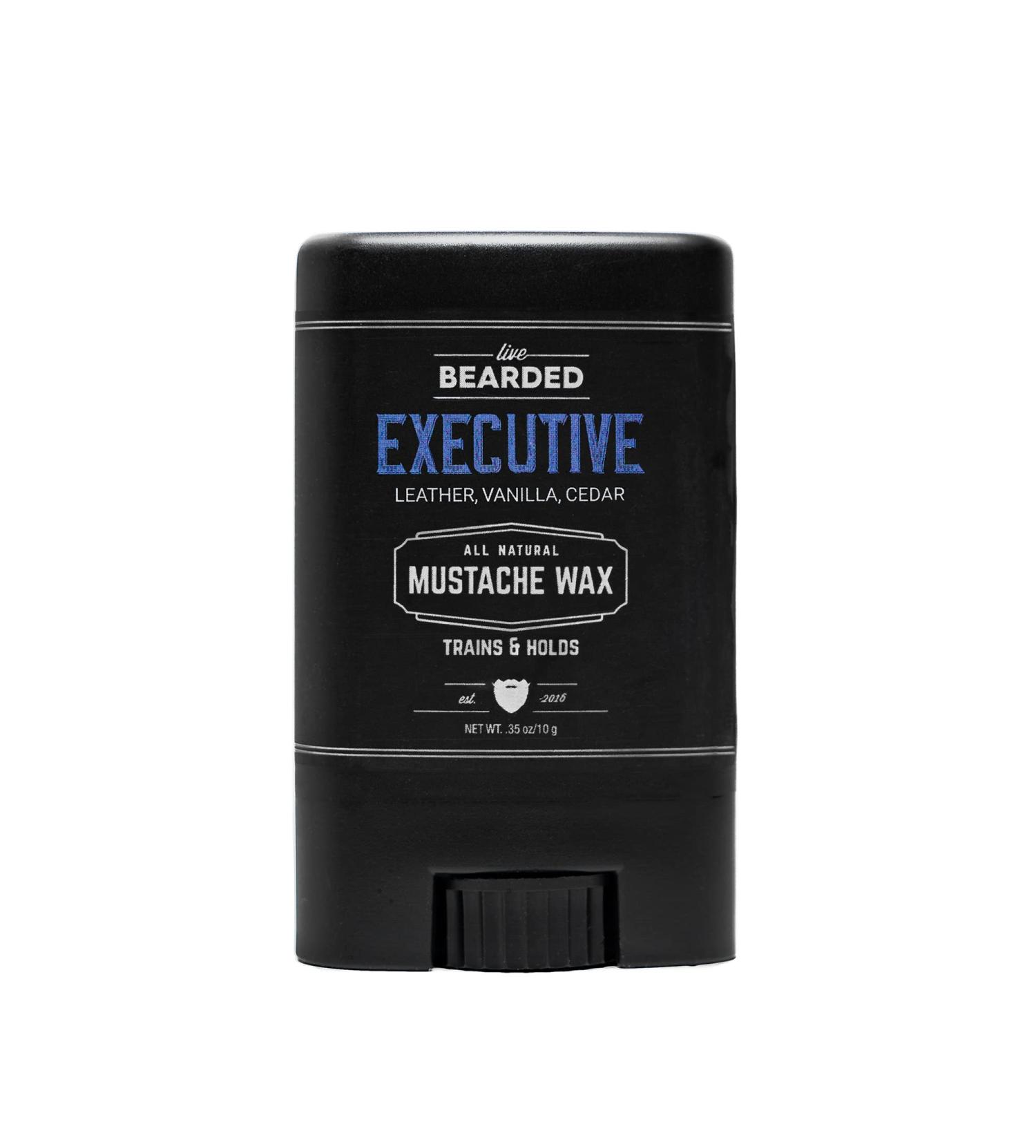 Live Bearded Mustache Wax - Executive 0.35 Oz - Medium Hold - All-Natural Ingredients - Made in USA - Buy Online on GoSupps.com