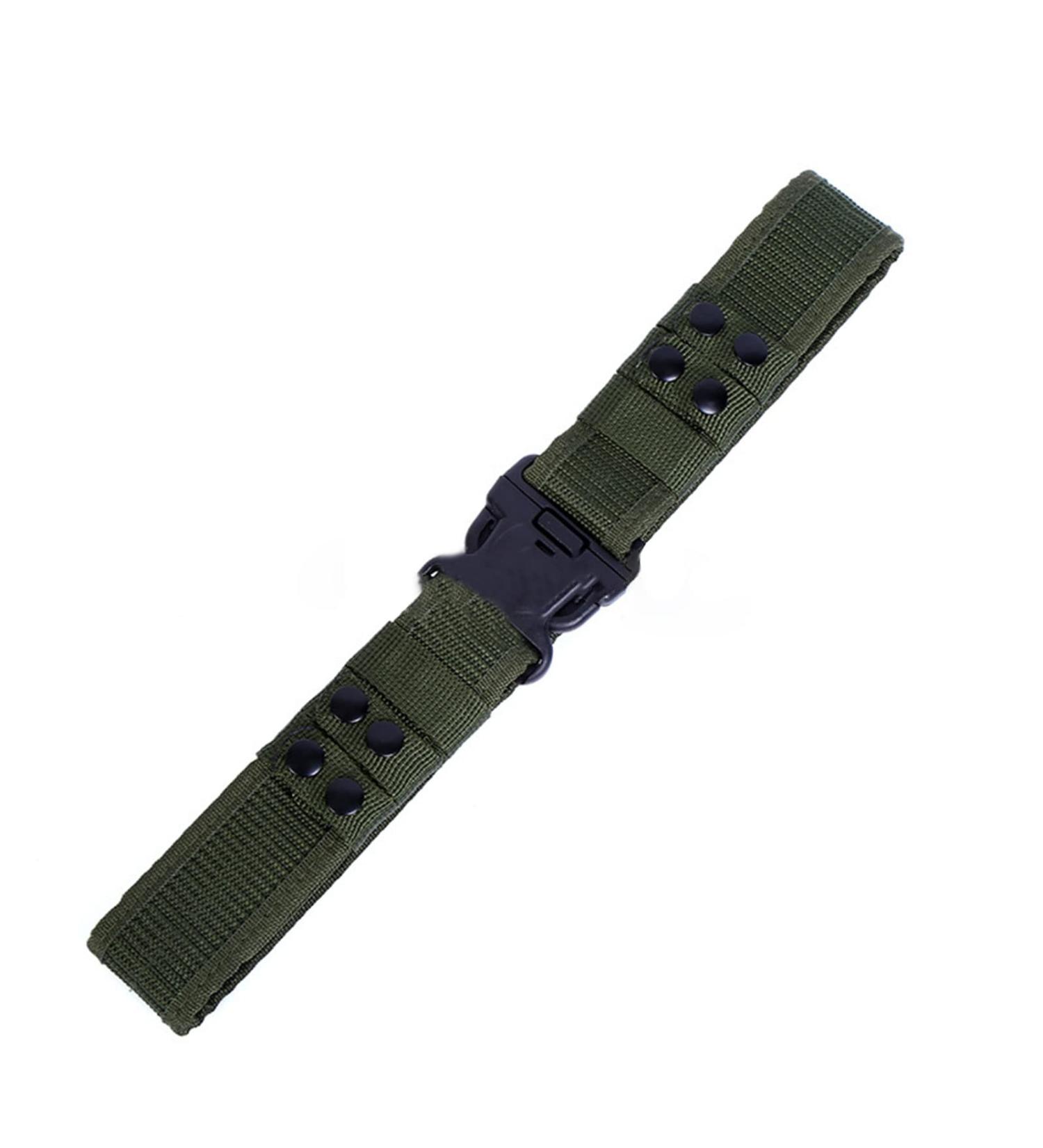 Avejjbaey Outdoor Combat Canvas Duty Sport Belt - Adjustable Army Buckle & Fan Hook for Men | Heavy Duty Green - Buy Online on GoSupps.com