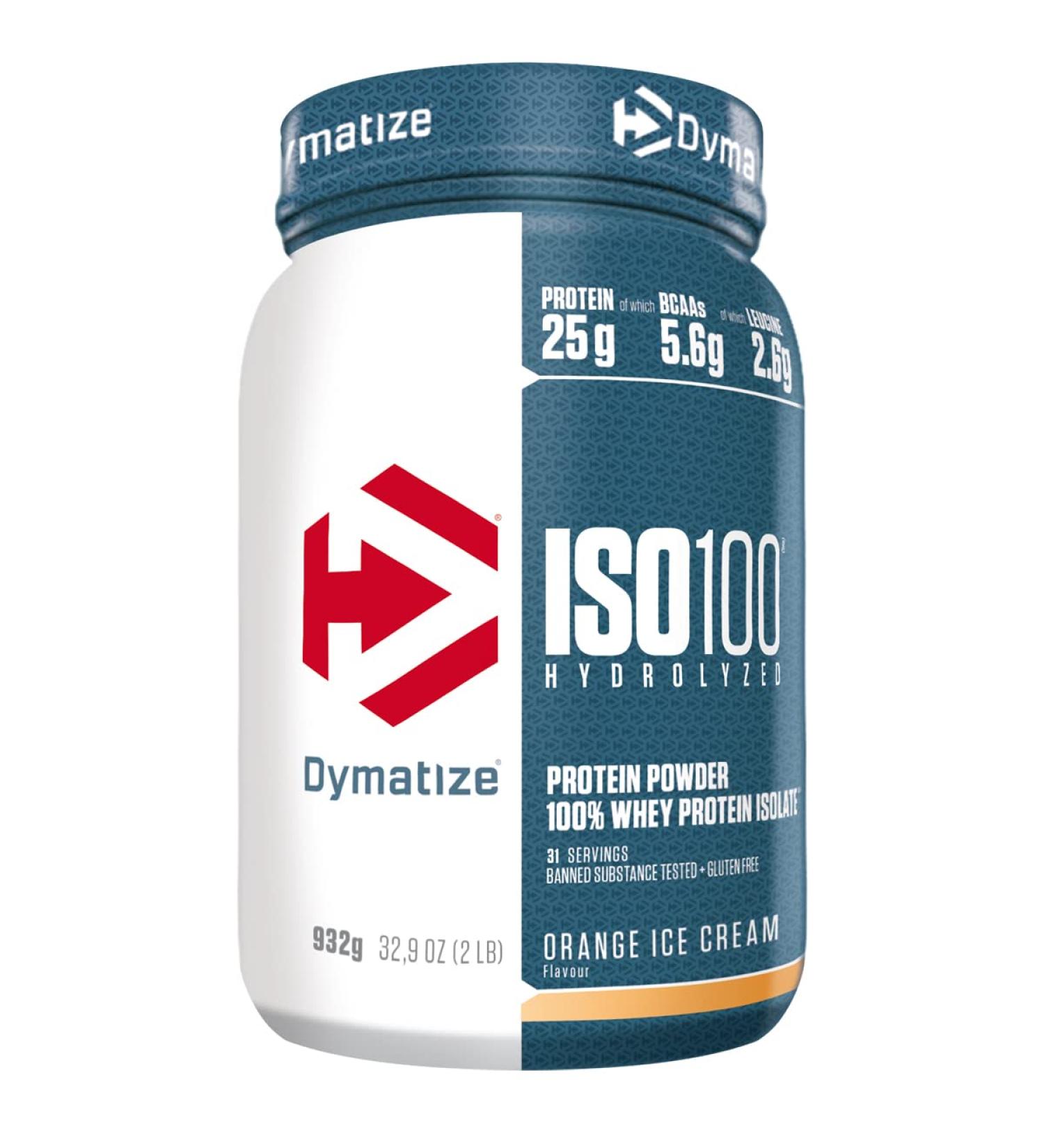 Dymatize ISO 100 Hydrolyzed Orange Ice Cream 932g - Whey Protein Hydrolysate + Isolate Powder - Buy Online on GoSupps.com