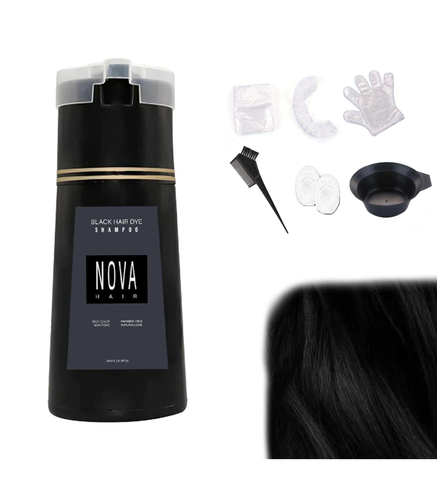 MOCIUN Nova Hair Coloring Shampoo for Women and Men Instant Coloring Shampoo Black - Buy Online on GoSupps.com