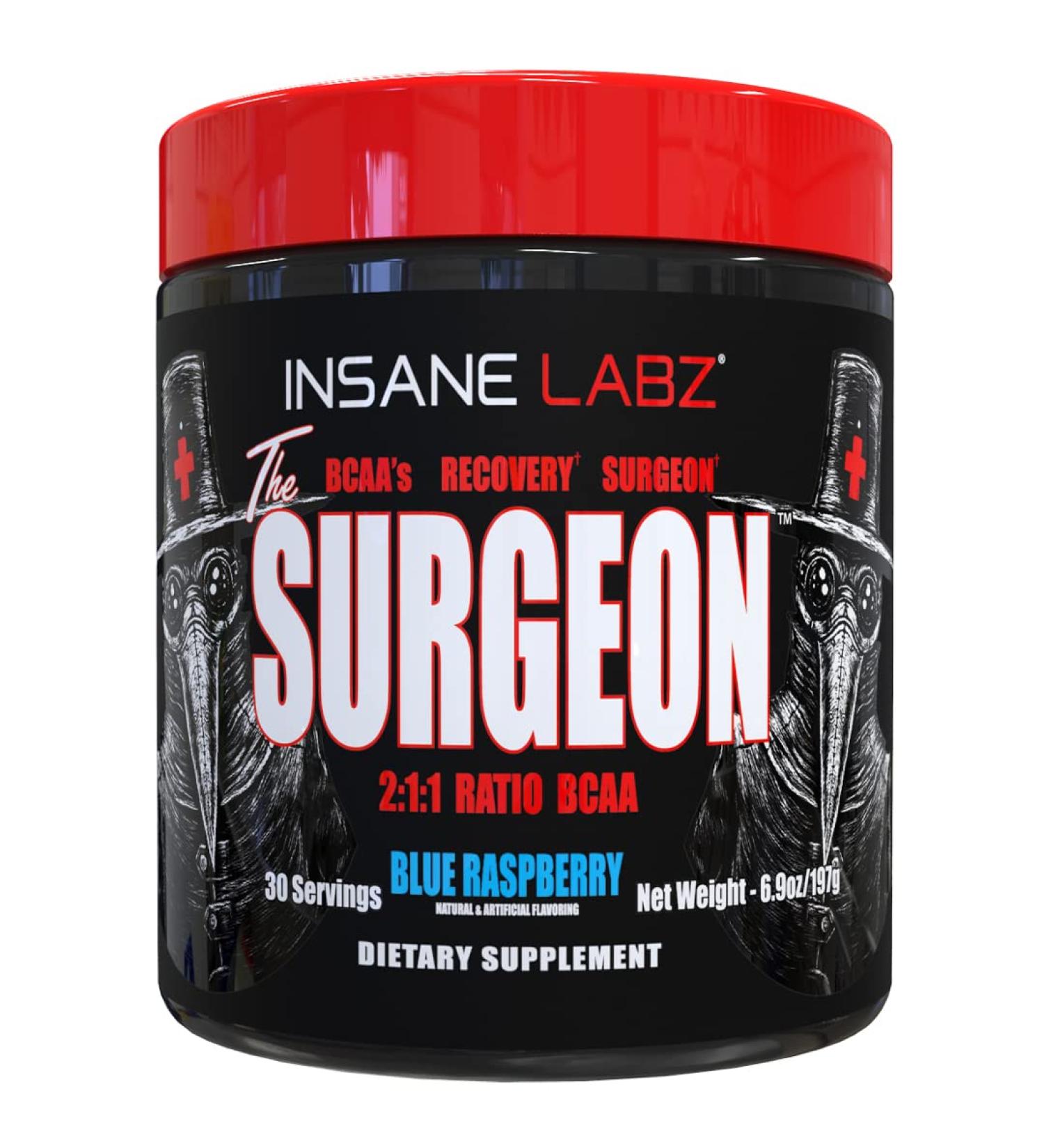 Insane Labz The Surgeon BCAA Recovery Powder - Branched Chain Amino Acid Post Workout Drink for Muscle Recovery - 30 Srvgs (30 Servings (Pack of 1), Blue Raspberry) Blue Raspberry 6.9 Ounce (Pack of 1) - Buy Online on GoSupps.com