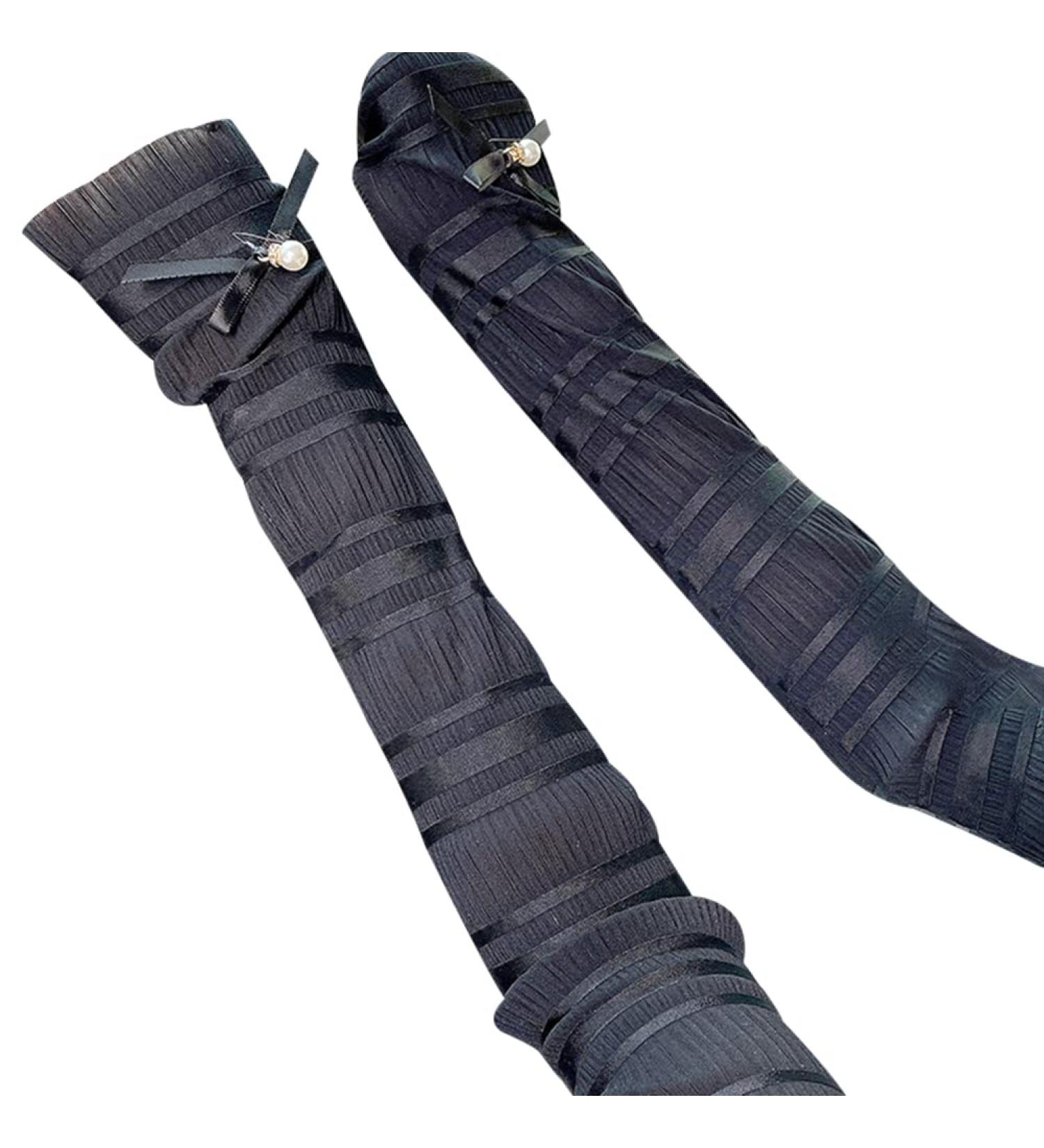 Ispchen Women's Arm Sleeves - UV Protection Lace Gloves for Cycling Running Golf & Outdoor Activities - Elegant Black Design - Buy Online on GoSupps.com