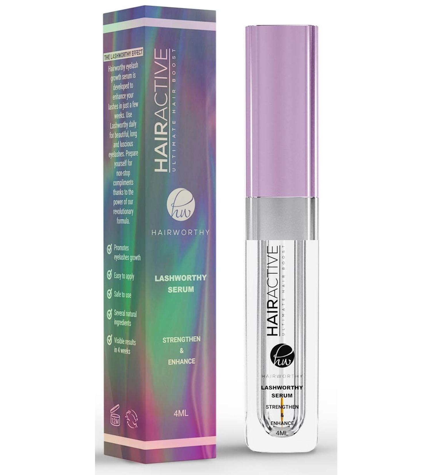 Hairworthy Lashworthy Eyelash Enhancer Serum for longer thicker and stronger lashes. Powerful formula for Beautiful Luscious and a more noticeable look. - Buy Online on GoSupps.com