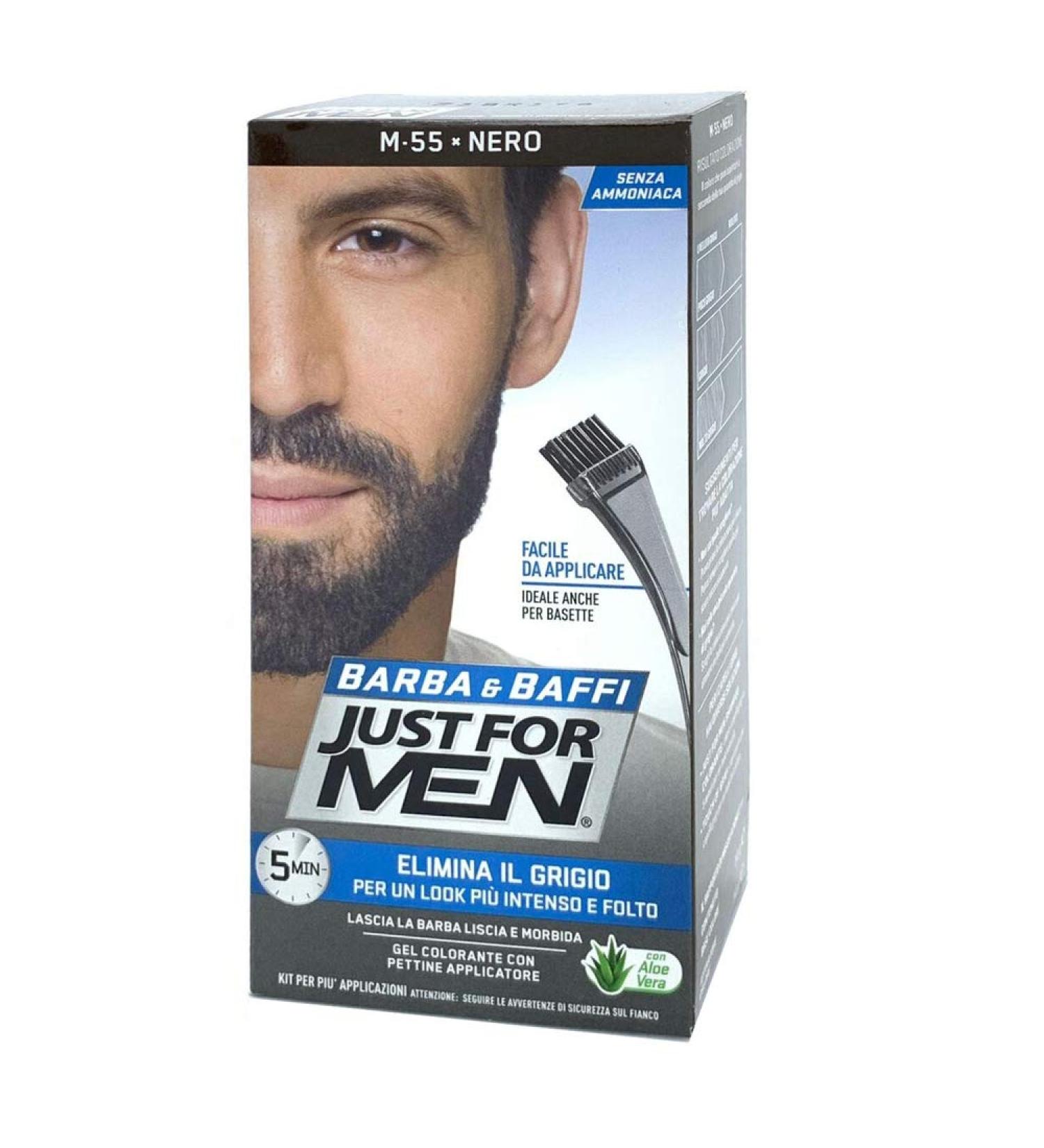 Just For Men Beard and mustache permanent color with black brush M55 2 x 14 ml - Buy Online on GoSupps.com