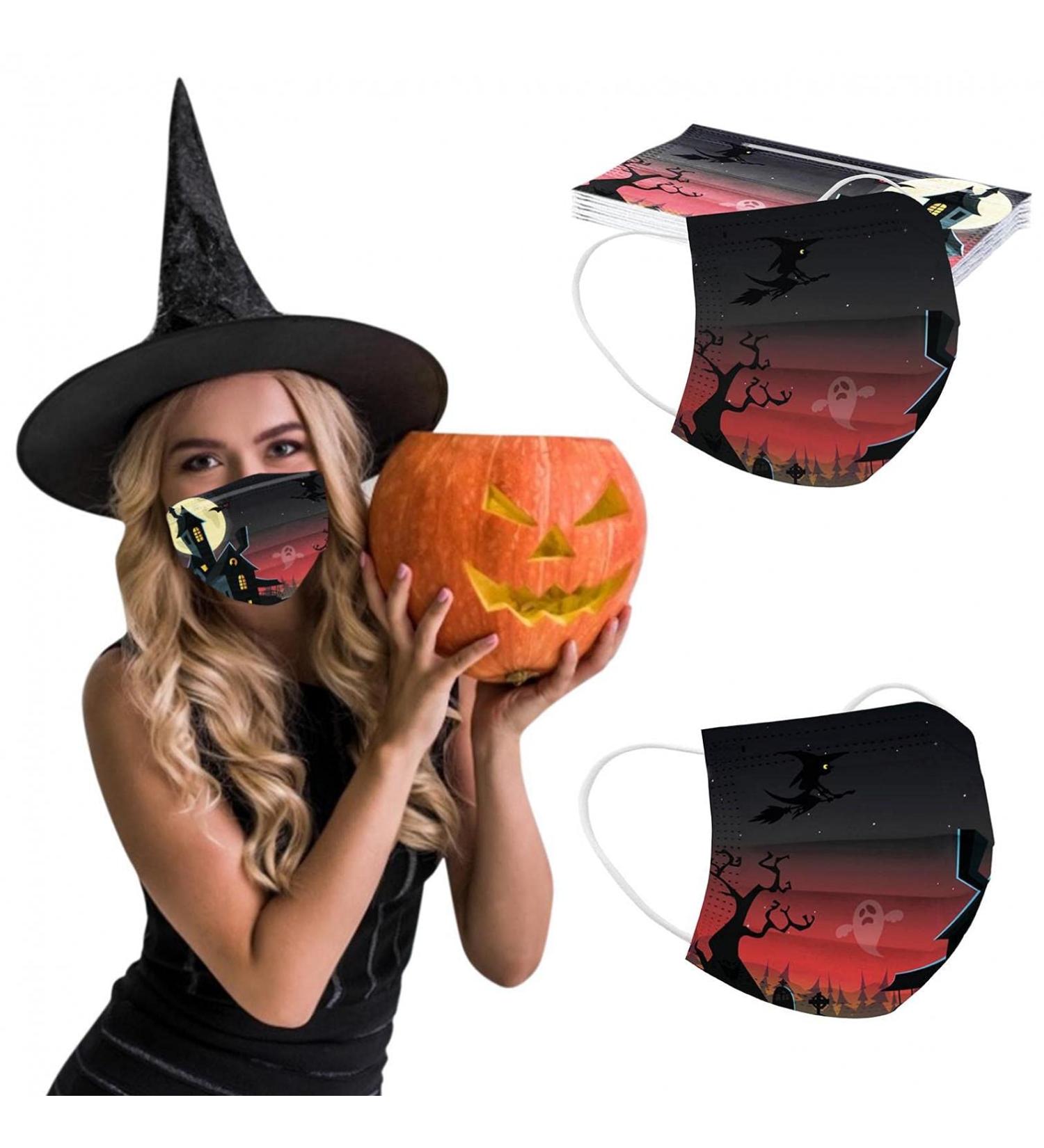 3 Ply Disposable_Face_Mask with Halloween Cute Pattern Design Comfortable Covers Suitable For Adults Outdoor Use Protection - Buy Online on GoSupps.com
