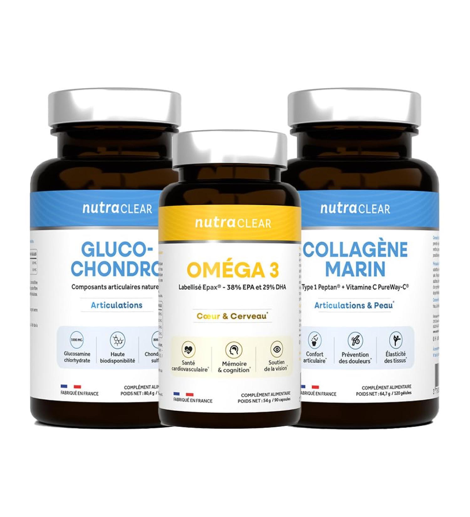 Pack Articulations - Collag ne Glucosamine Chondro tine Om ga 3 | Confort articulaire mobilit et compl ments alimentaire cibl s au quotidien - Buy Online on GoSupps.com