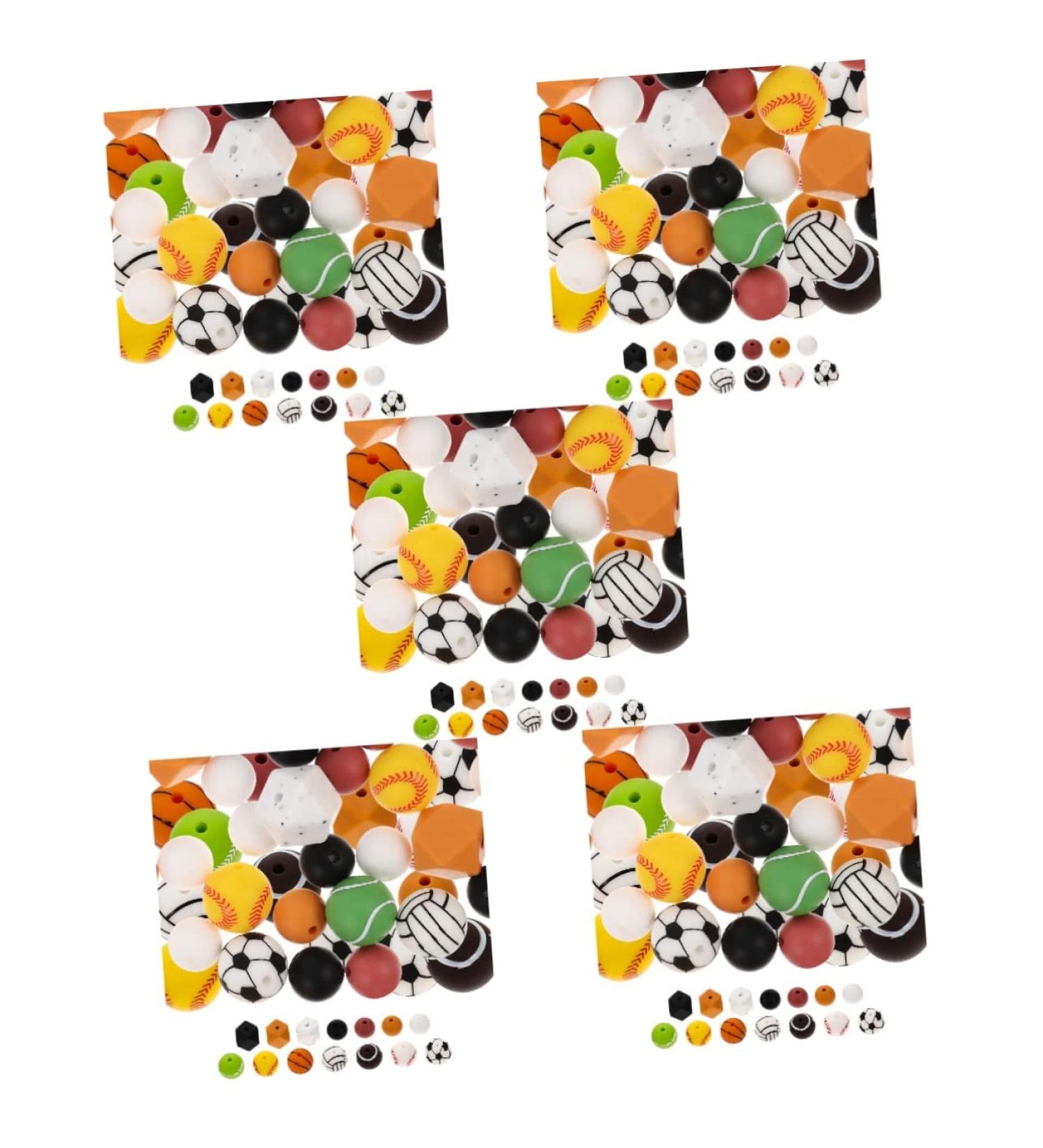 EXCEART 880 Pcs Silicone Bead Kit - Colorful Charm Bracelets Bulk Beads for DIY Keychain Making - Teething Beads Spacer Bead Set - Buy Online on GoSupps.com
