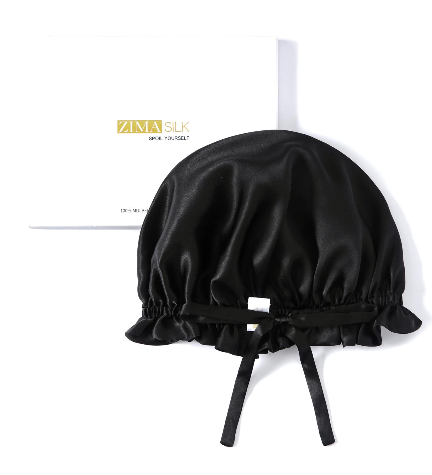 ZIMASILK 100% Mulberry Silk Bonnet for Women Hair Care - Natural Silk Hair Wrap for Sleeping - Elastic Stay On Head - Black (1Pc) - Buy Online on GoSupps.com