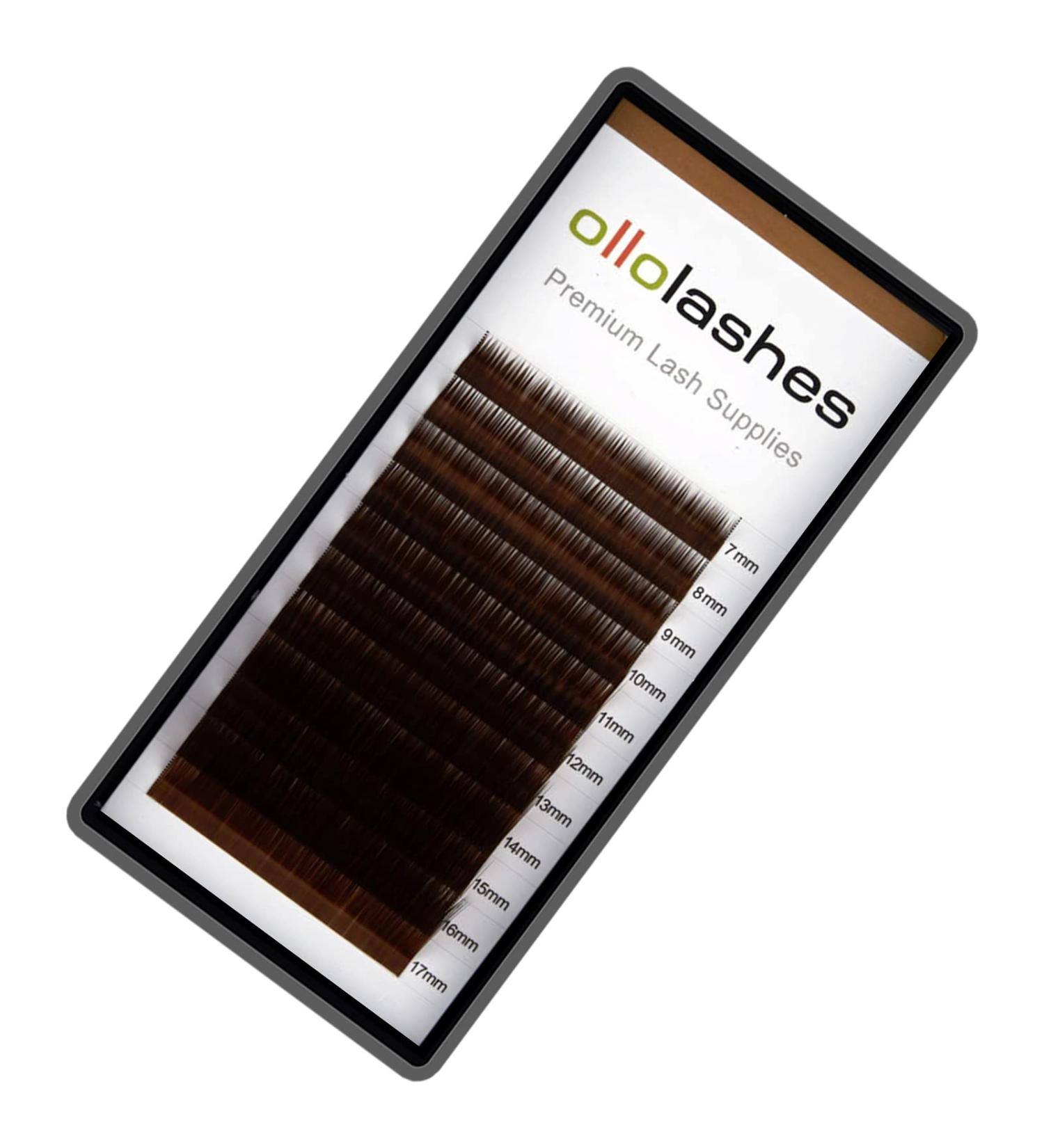 Brown L Curl Lash Extensions 0.07mm Mix 7-17mm 7mm  8mm  9mm  10mm  11mm  12mm  13mm  14mm  15mm  16mm  17mm Brown Color Eyelash Extensions L Curl 0.07mm Mix 7-17mm Brown