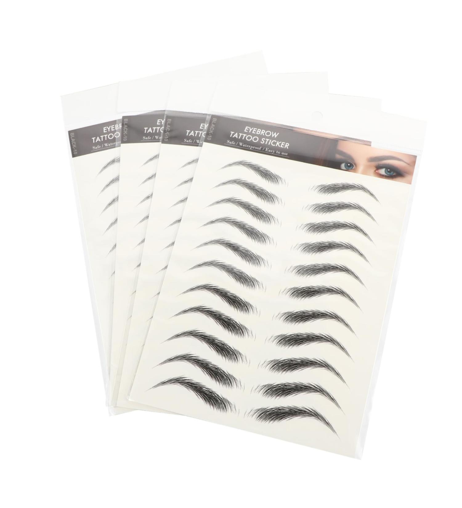 Didiseaon 4 sheets D Imitation Waterproof Tool Decal Makeup Temporary for Eyebrows Brow Grooming Transfers 21x14.8cm Black - Buy Online on GoSupps.com