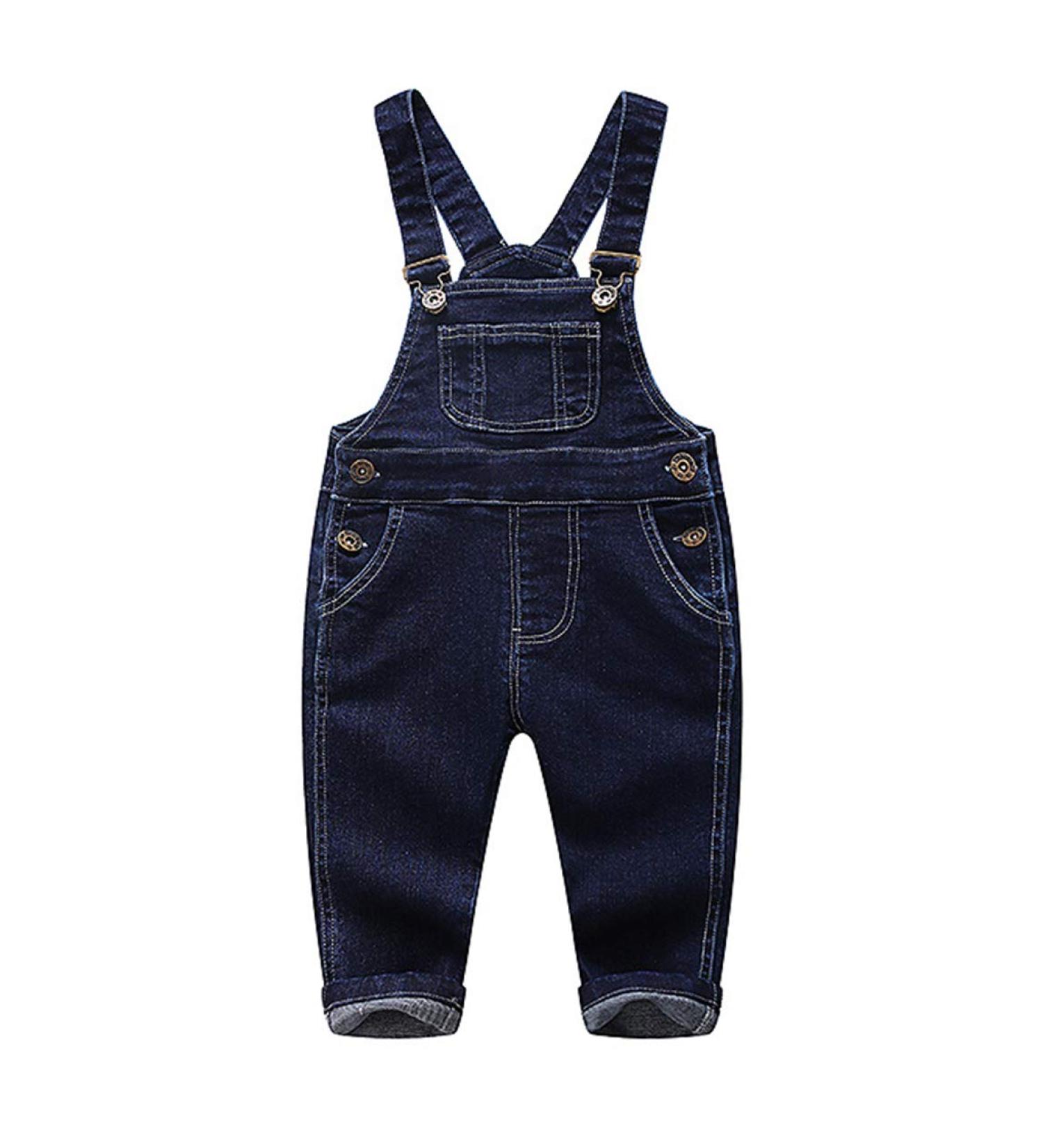 KIDSCOOL SPACE Baby & Little Boys/Girls Water Washed Ripped Denim Overalls | 3-4 Years | Blue-2081 - Buy Online on GoSupps.com