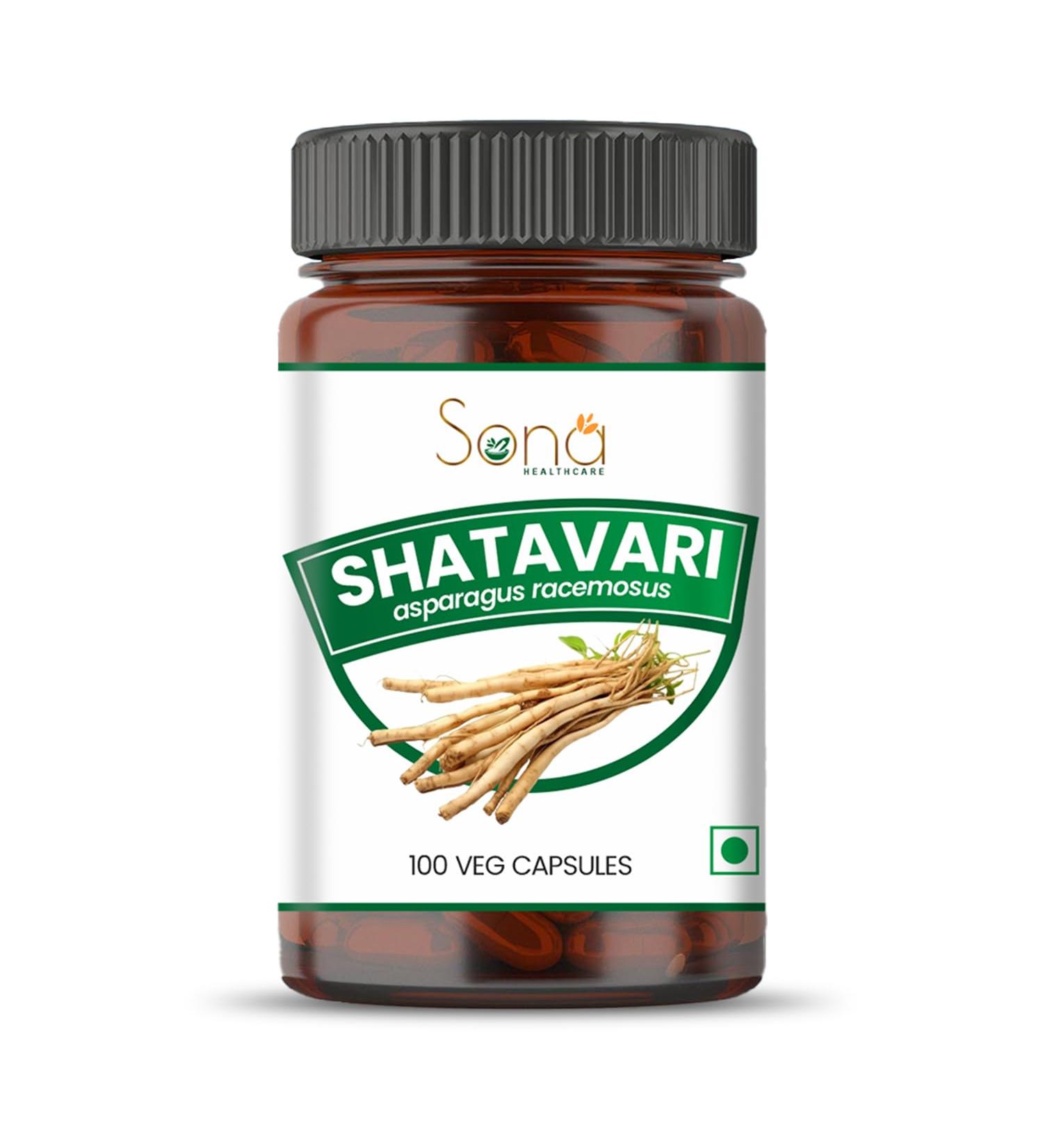 SONA Shatavari Capsule - 1000mg Veg Capsules 100 Count (Pack of 1) - Buy Online on GoSupps.com