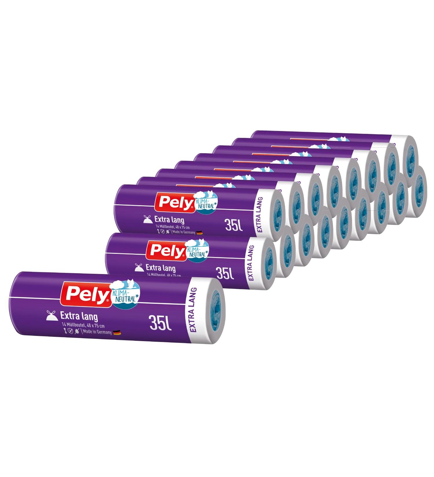 Buy Pely Anti-Odor Drawstring Garbage Bags - 35L Climate Neutral Value Pack (23x14) | Eco-Friendly International Shipping - Buy Online on GoSupps.com