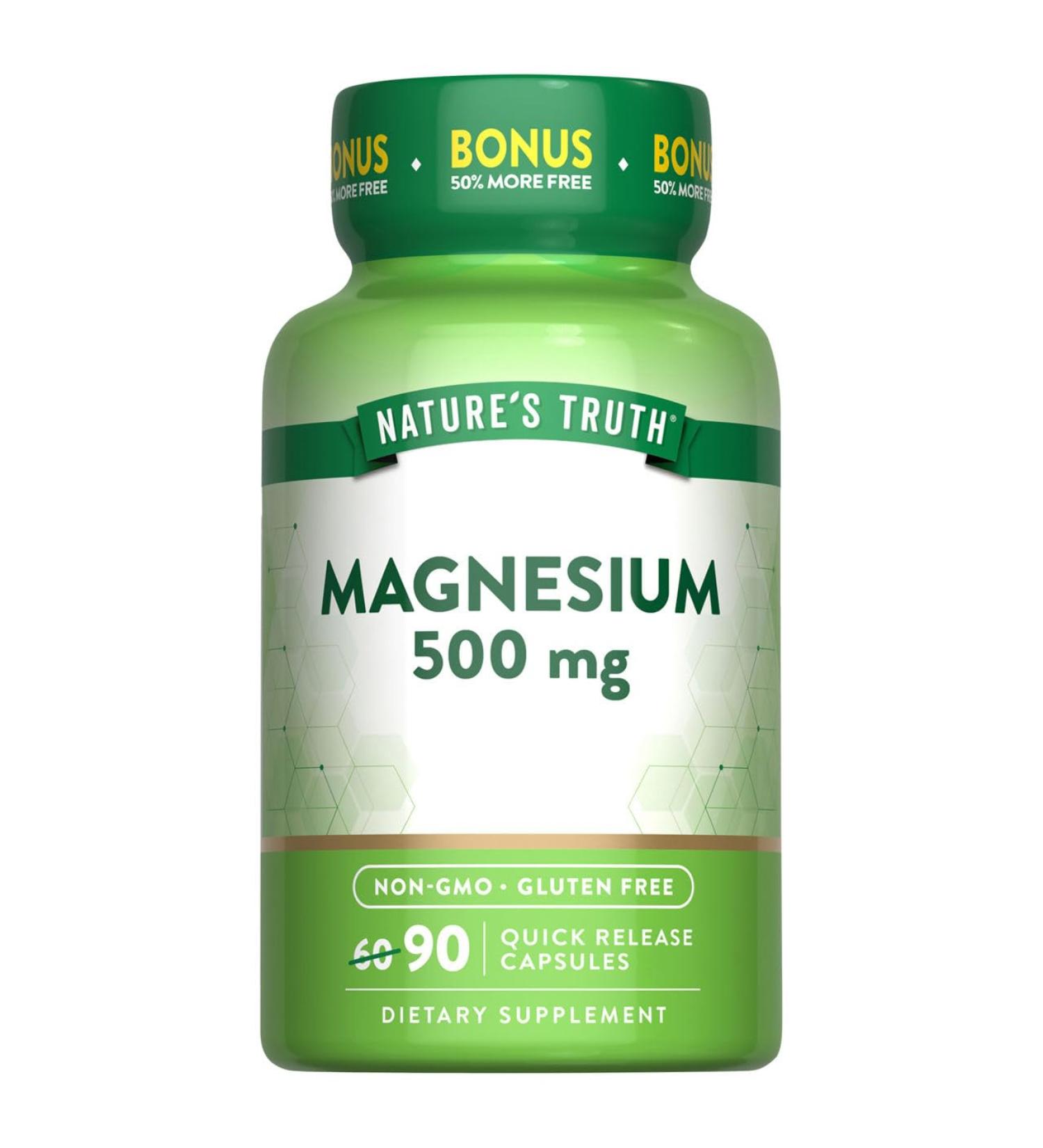 Nature's Truth Magnesium Oxide 500mg Capsules 90 Count