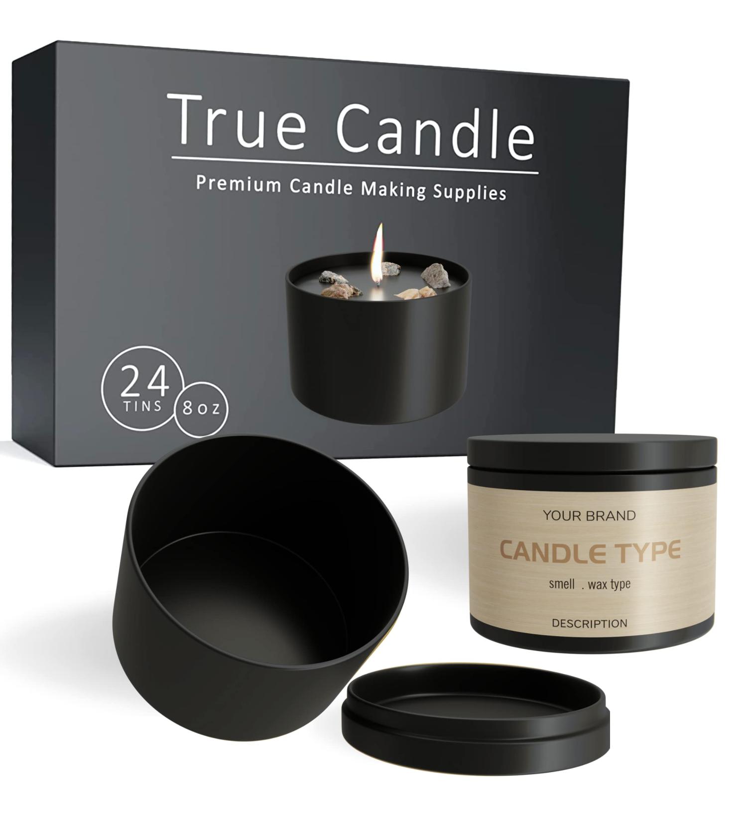 24-Pack 8oz Matte Black Candle Tins - Edgeless Cylinder Design - Bulk Candle Jars - Buy Online on GoSupps.com