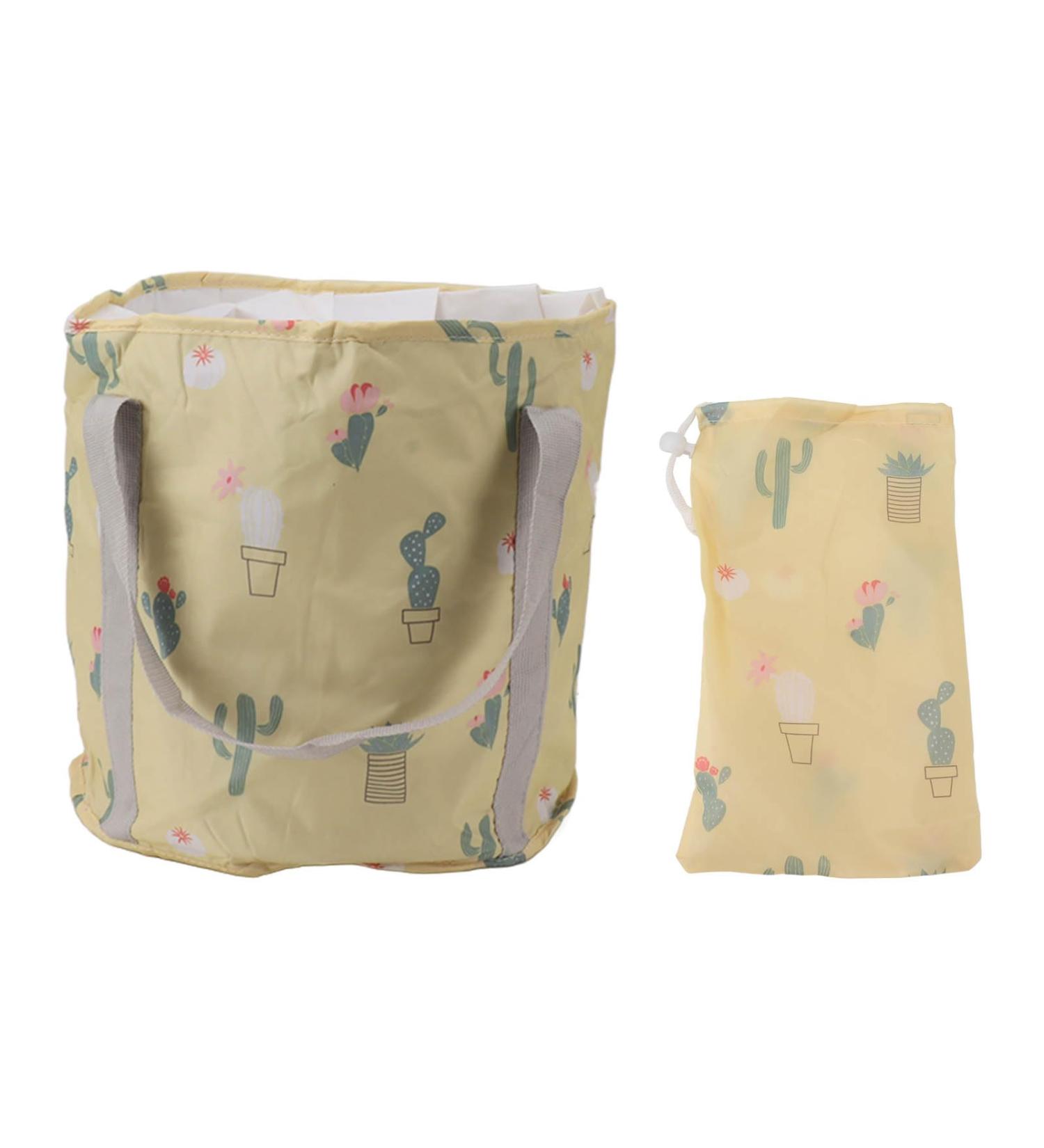 Portable Collapsible Foot Bath Basin with Lid PVC Insulated Foldable Foot Soaking Tub Foot Spa Bag for Travel and Home Use. (Yellow Cactus) - Buy Online on GoSupps.com