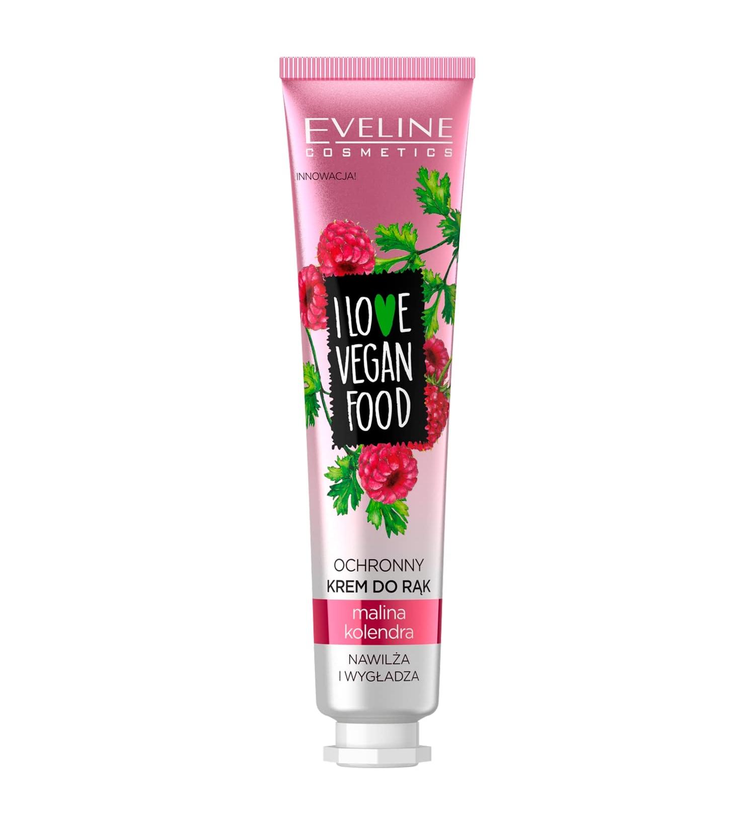 Eveline Cosmetics I Love Vegan Food Protective Hand Cream Raspberry & Corlender 50 ml - Buy Online on GoSupps.com