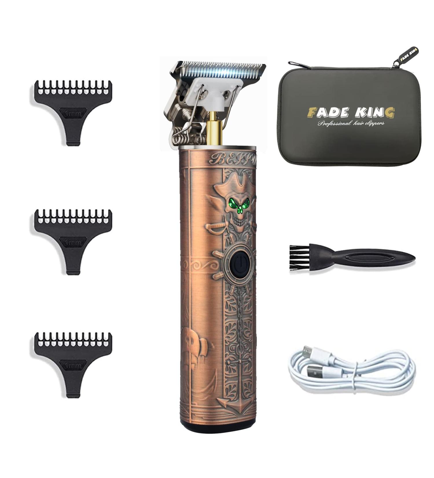 Fade King Hair Trimmer for Men - Cordless Beard Clippers - Professional, Zero Gapped with Hard Case (Red-Brown) - Buy Online on GoSupps.com