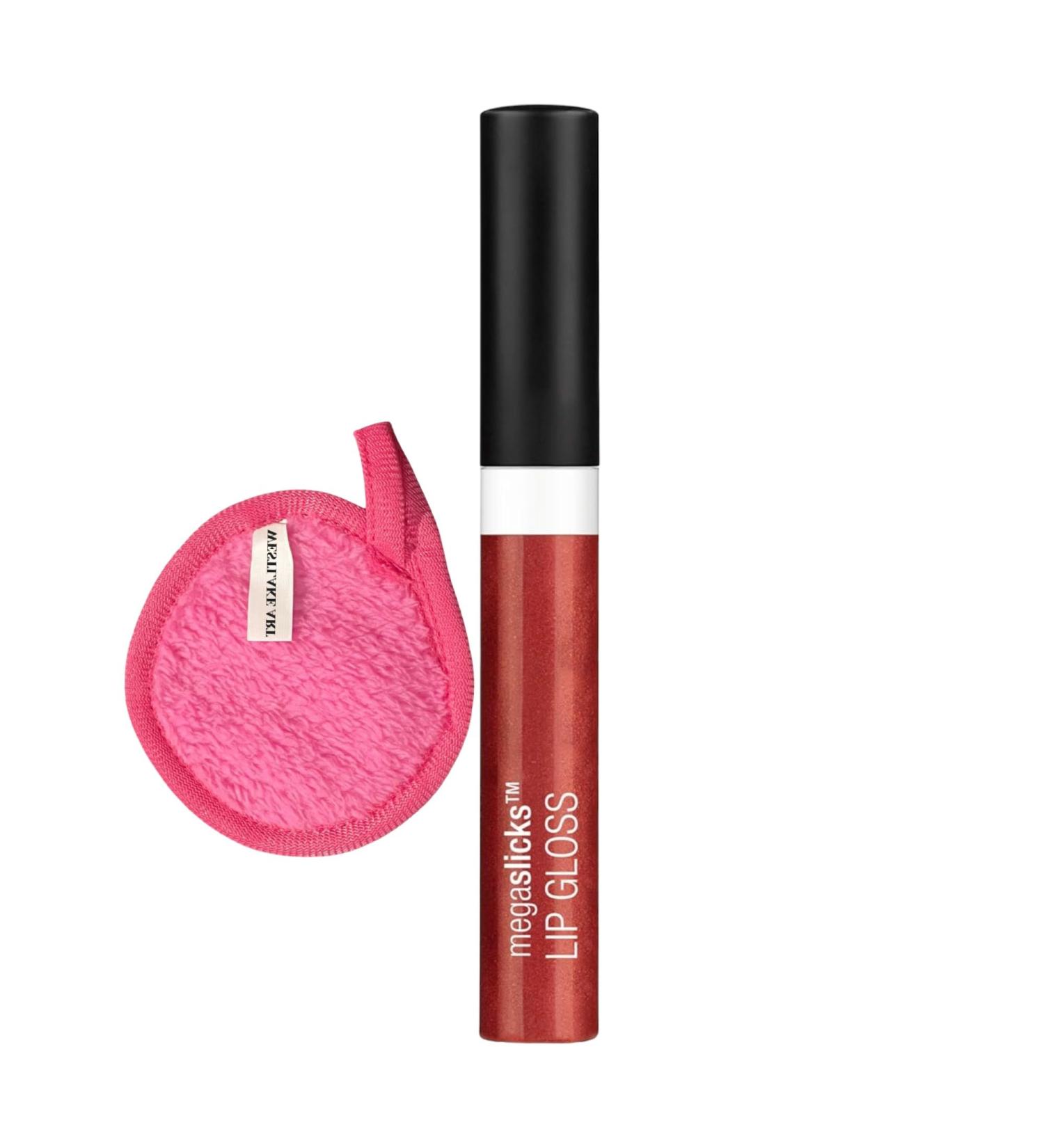 MegaSlicks Lip Gloss Red Sensation | Vegan Moisturizing Lip Stain with Vitamin E | Long-Lasting Cruelty-Free Makeup & Cleansing Cloth Bundle - Buy Online on GoSupps.com