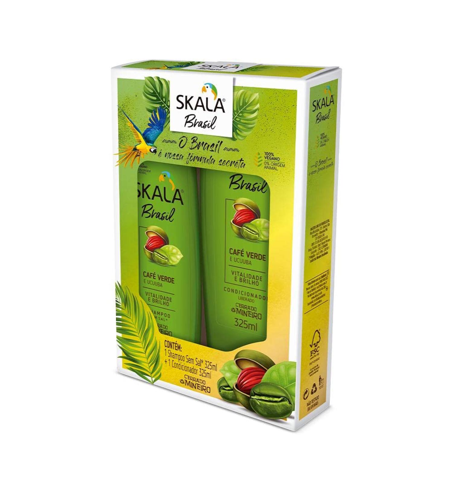 Skala Expert Cafe Verde e Ucuuba Shampoo & Conditioner - Infused with Pure 100% Natural Ingredients Vegan Formula | Experience Healthier Fuller & Thicker Looking Hair - Imported from Brazil