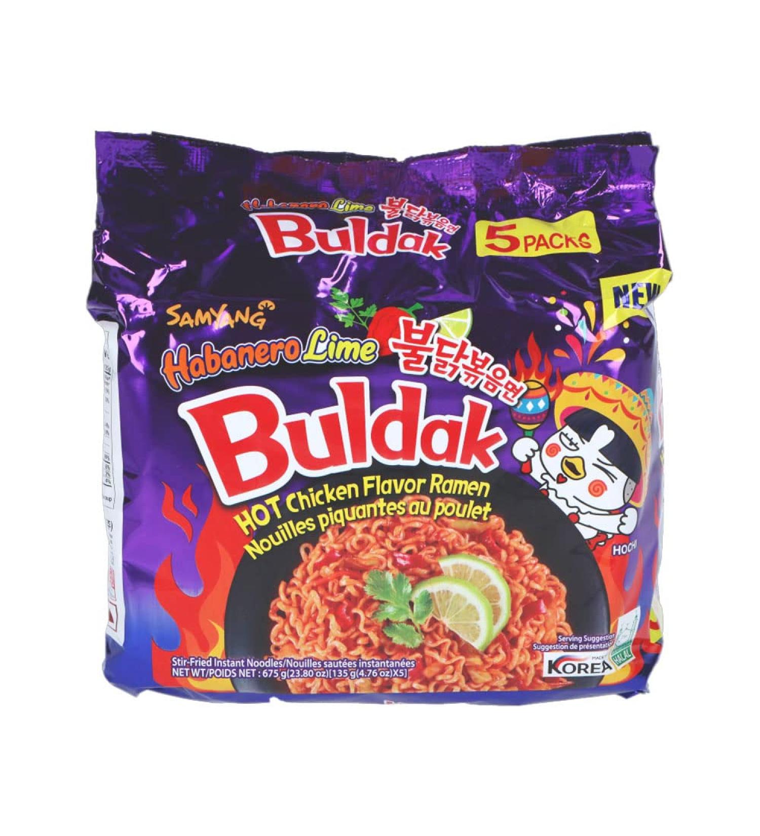 SY samyang Buldakk Habanero Lime Hot Chicken Flavor Ramen 675g (135gX5) by Samyang - Buy Online on GoSupps.com