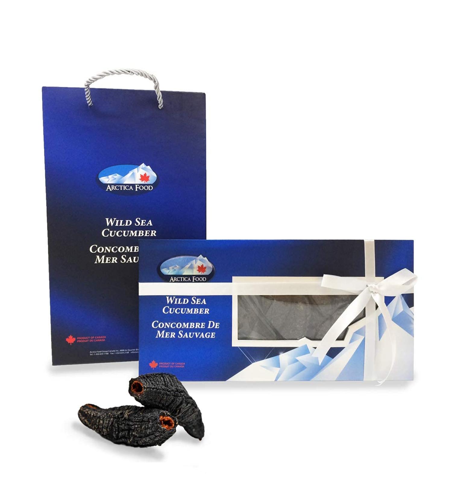 Arctica Food Canadian Dried Wild Sea Cucumber - 0 Trans 0 Cholesterol Low Sodium Great Source of Protein Premium Quality Superfood Premium Giftbox 250g+ - Buy Online on GoSupps.com