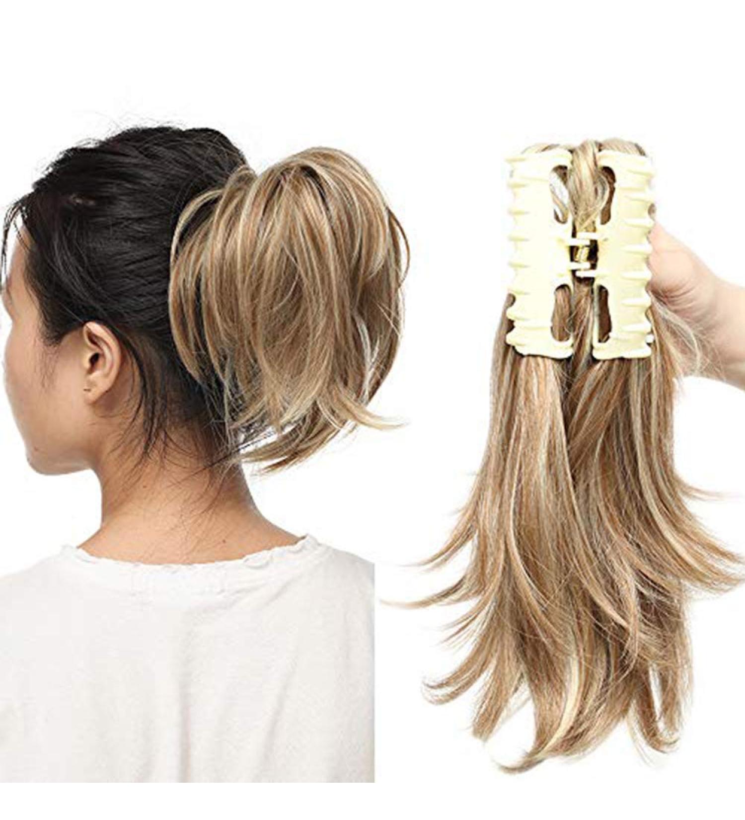 Ponytail Hair Extension 11-12 Inch Clip-In | Adjustable Curly Wavy Synthetic Hair for Women - International Shipping Available - Buy Online on GoSupps.com
