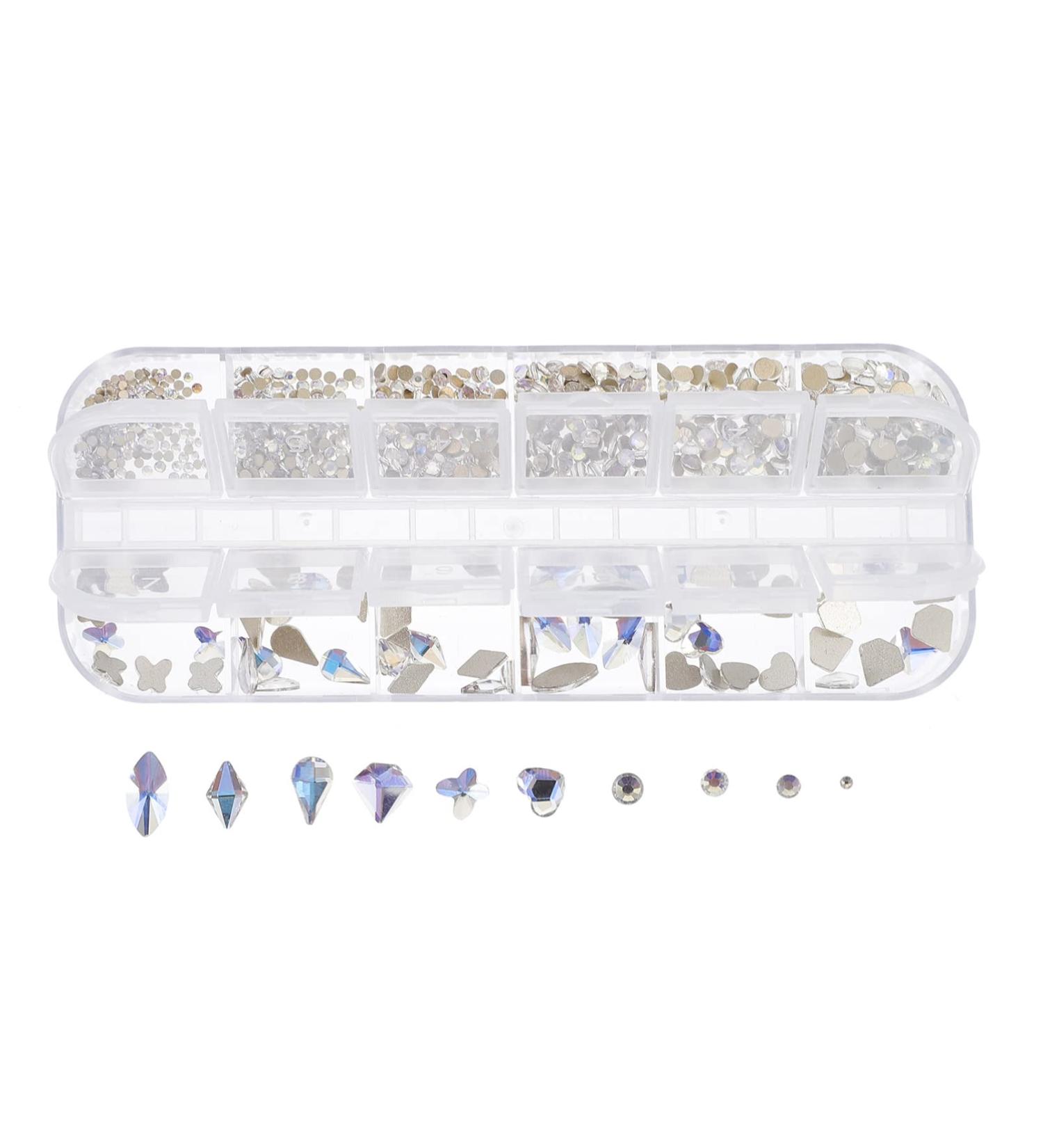 1 Box Manicure Fancy Shape Diamonds Diy Manicure Jewelry Round Crystal Rhinestone Manicure Charm Crystal Decor Manicure Studs Embellishment Resin Decorative Nails Rhinestones - Buy Online on GoSupps.com
