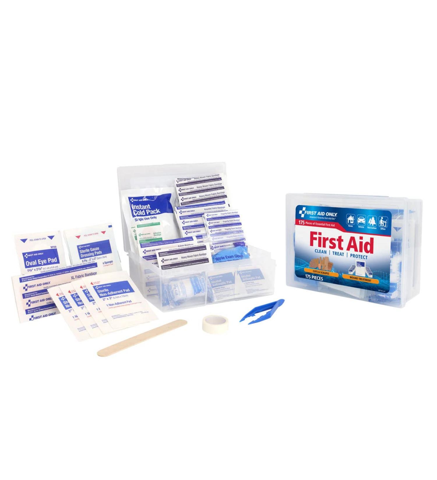First Aid Only 59695 Clean & Protect Emergency Kit - 175 Pieces for Home, Work, Travel - Buy Online on GoSupps.com