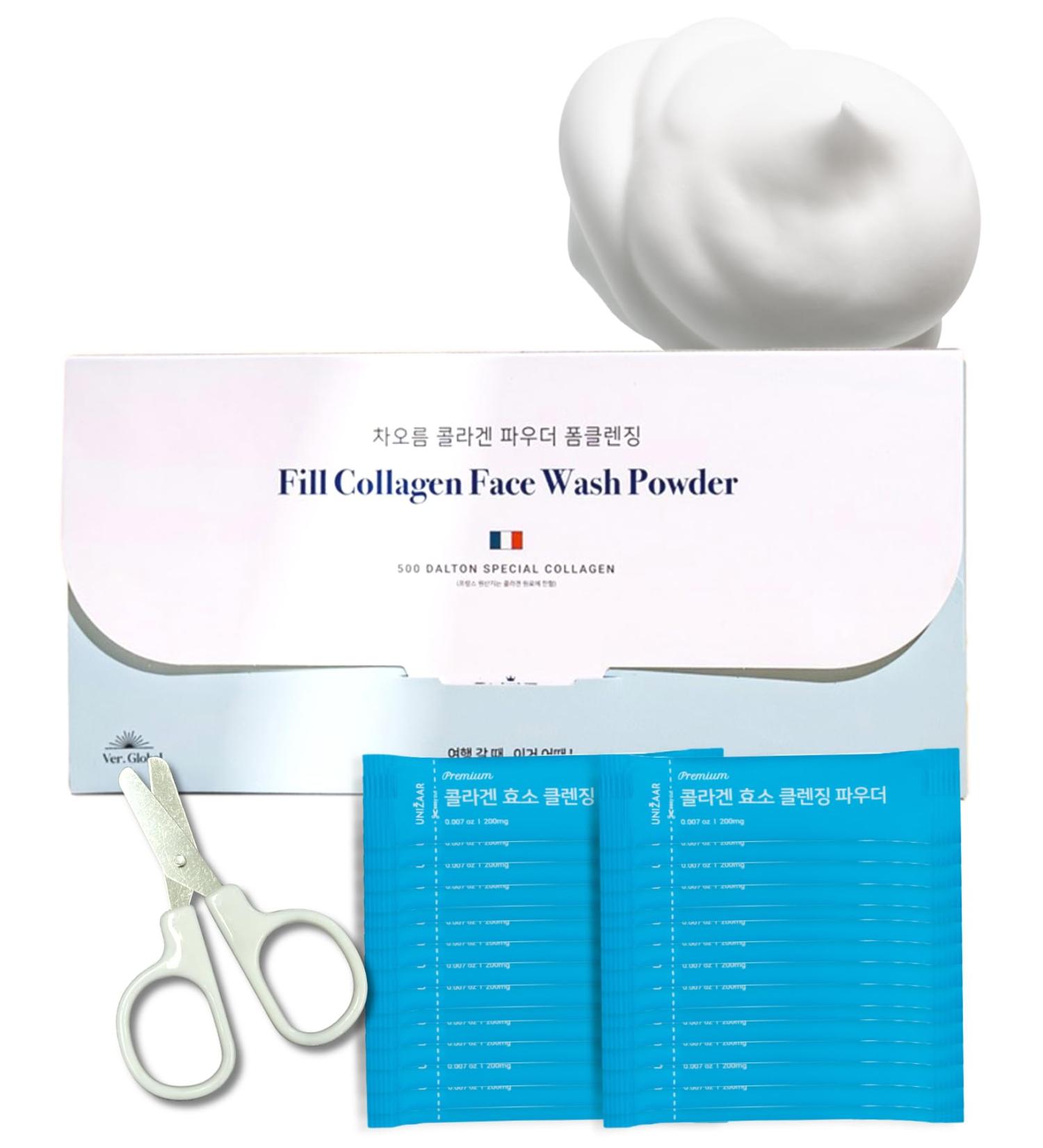 UNIZAAR Fill Collagen Enzyme Powder Face Wash Set - Luxurious French Collagen & Urea Infused Korean Cleanser - Travel Size for Women - 30EA - Buy Online on GoSupps.com