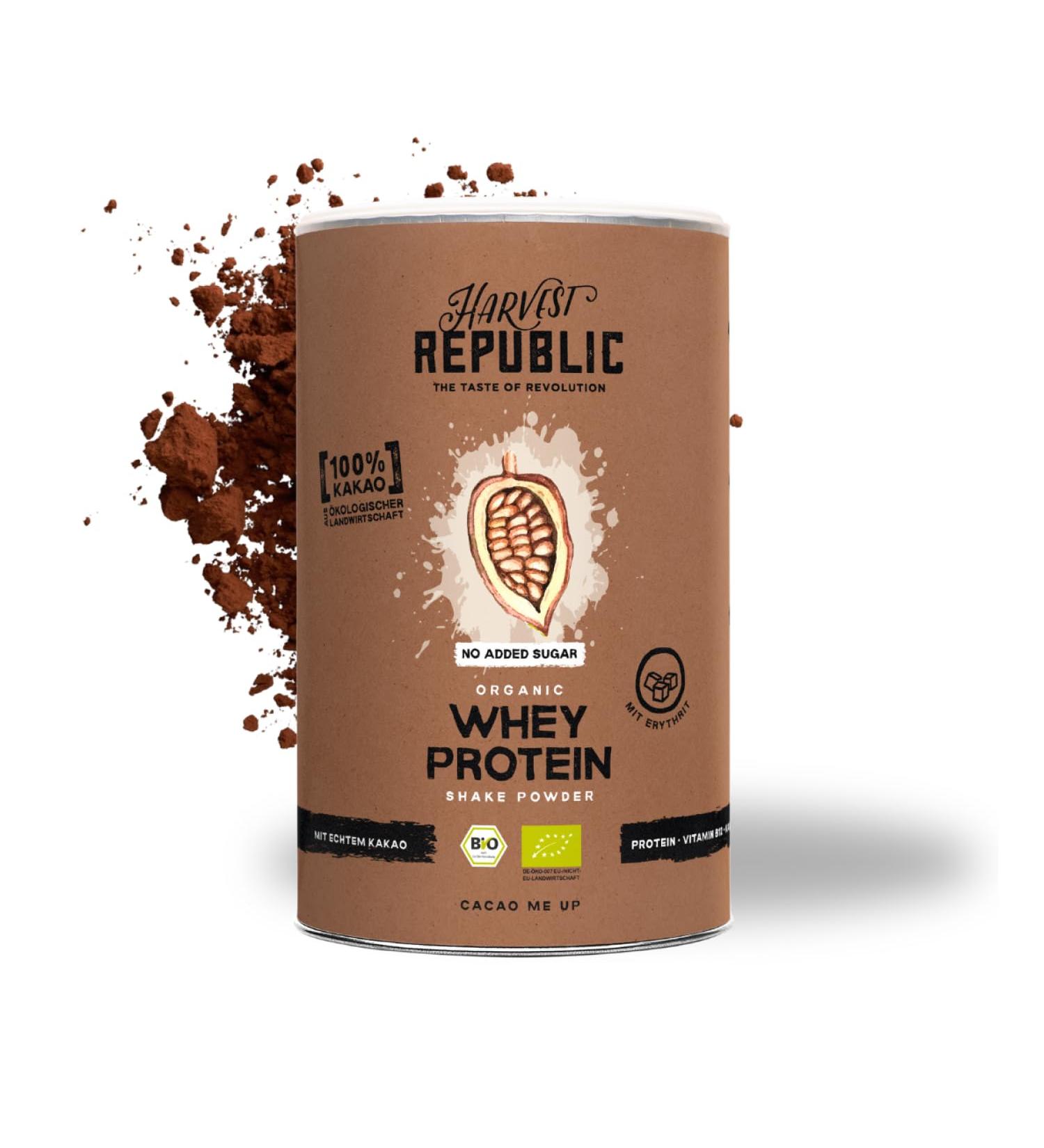  Harvest Republic HARVEST REPUBLIC Organic Whey Protein Powder with Chocolate Flavor | No Added Sugar | 350g Organic Whey Protein Powder | Whey Protein for Muscle Development | - Buy Online on GoSupps.com