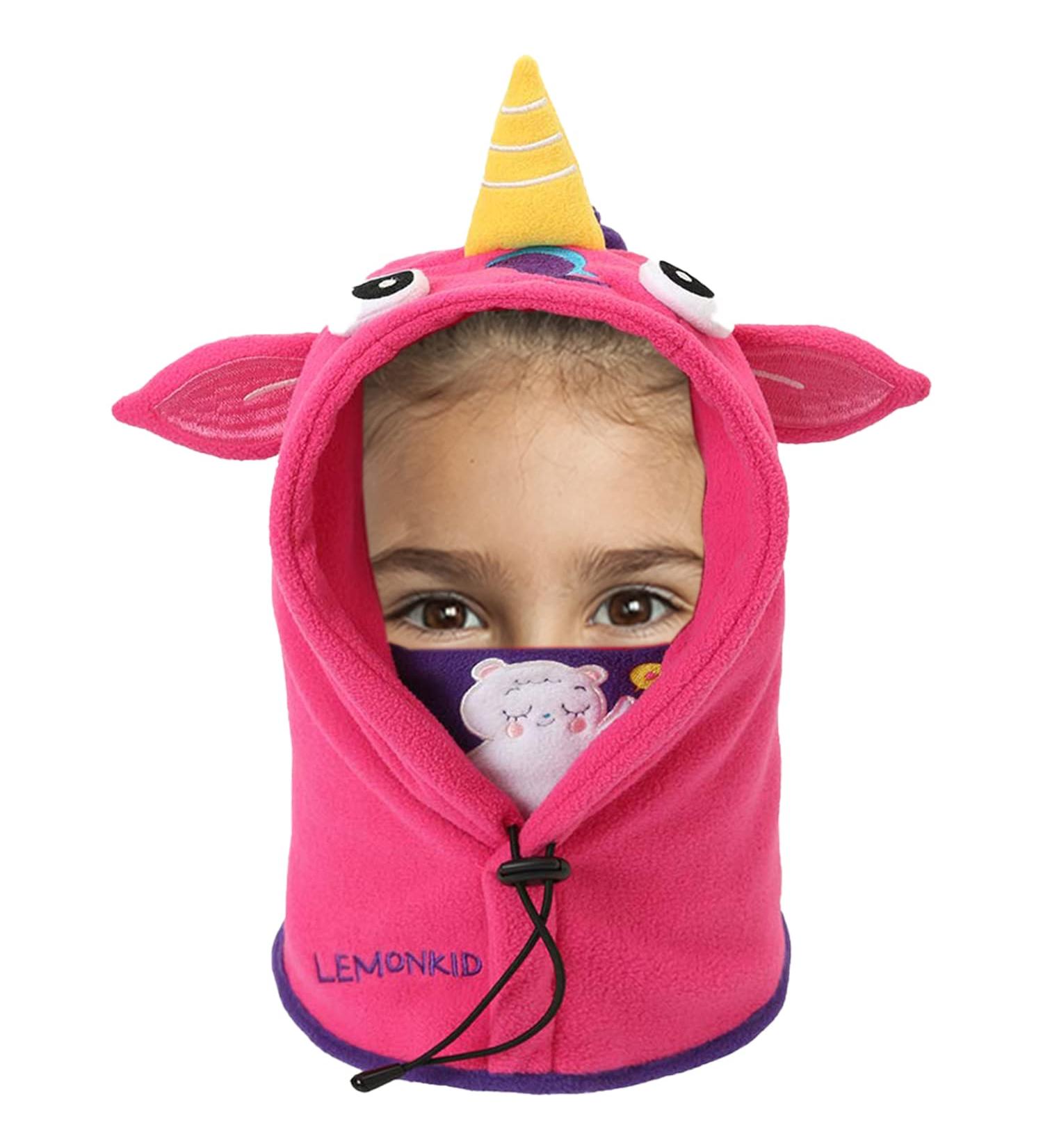 Shop Kids' 3-in-1 Winter Hat & Scarf Set - Windproof Pink Ski Caps & Face Mask for Girls - Buy Online on GoSupps.com