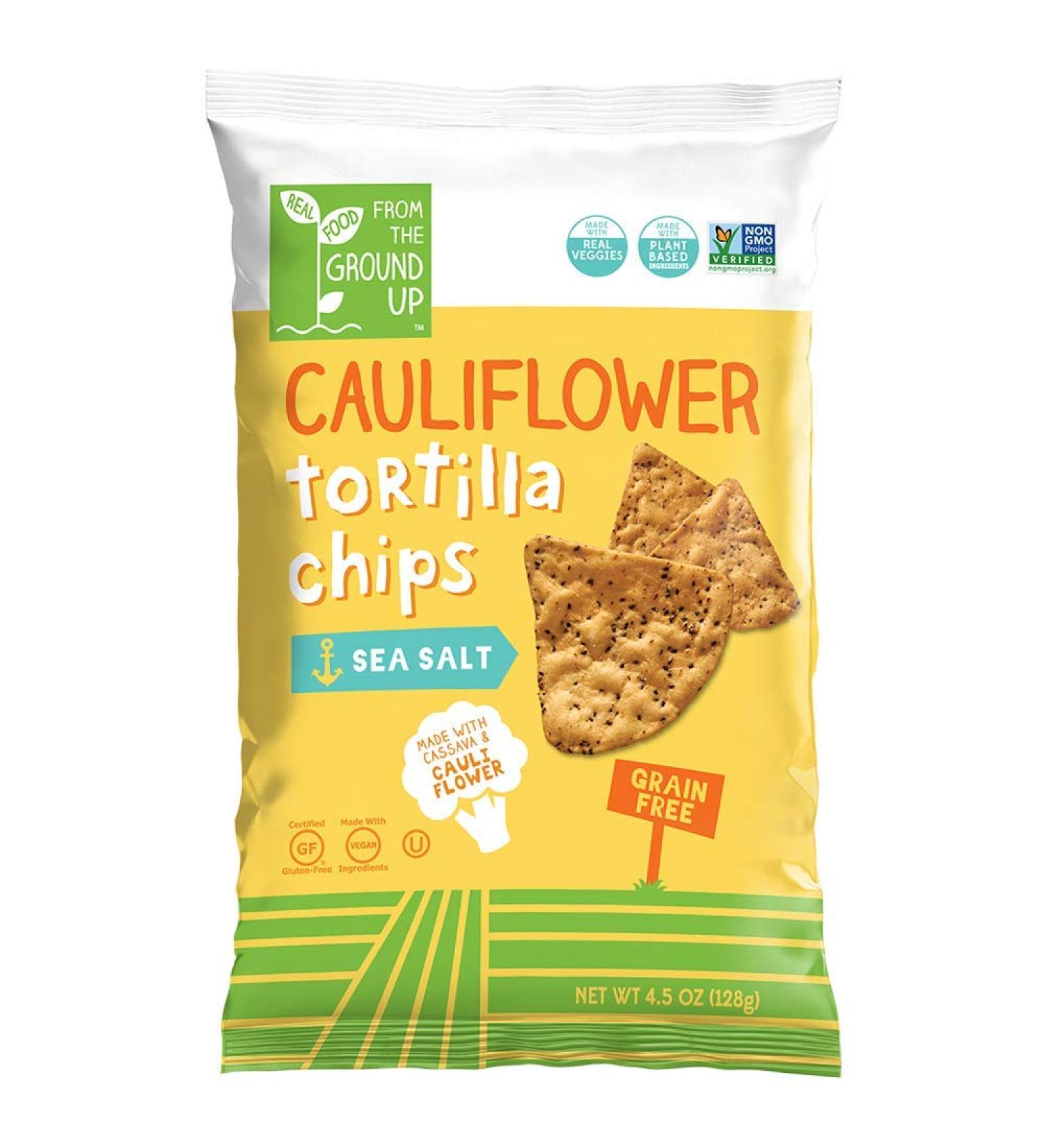 From The Ground Up - Cauliflower Tortilla Chips Sea Salt 12 x 4.5oz