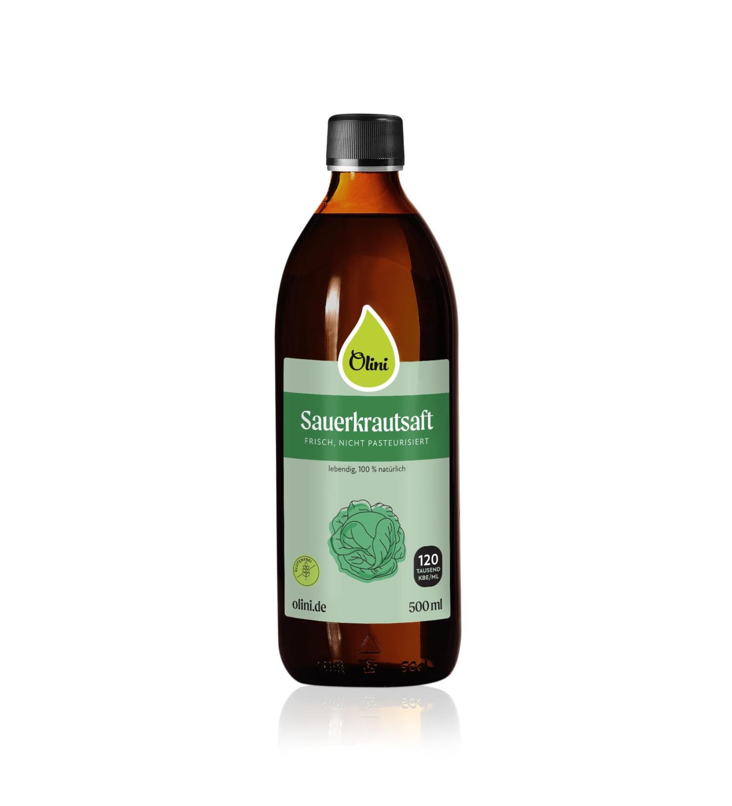 Olini Fermentation: 500ml White Cabbage Juice - Natural Probiotic Drink 100% Fresh Not Pasteurized Rich in Vitamin C No Preservatives - Buy Online on GoSupps.com