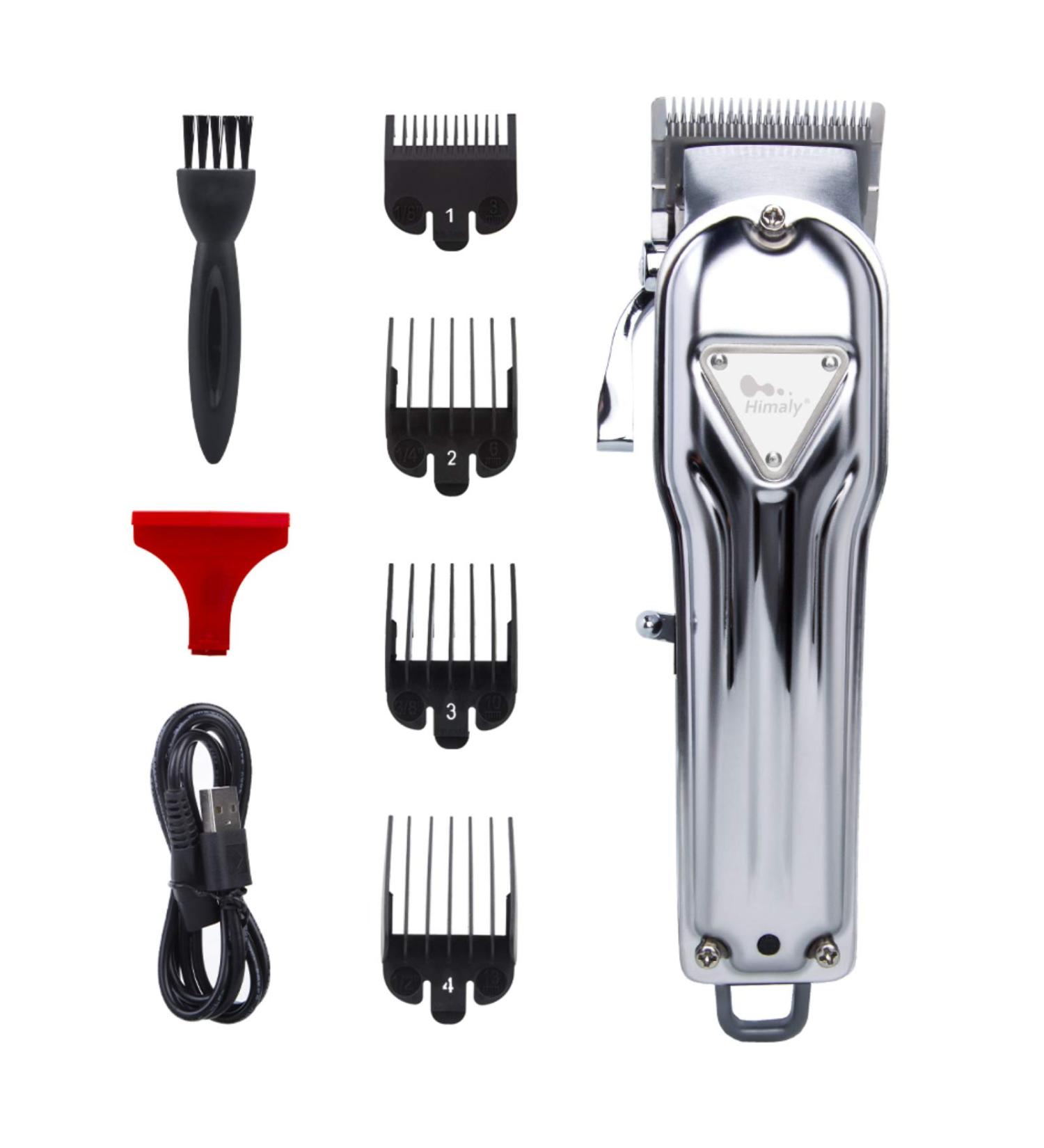 Electric Cordless Hair Clippers with Rechargeable Beard Trimmer - Grooming Kit for Men and Women | Silver | 4 Guide Combs - Buy Online on GoSupps.com