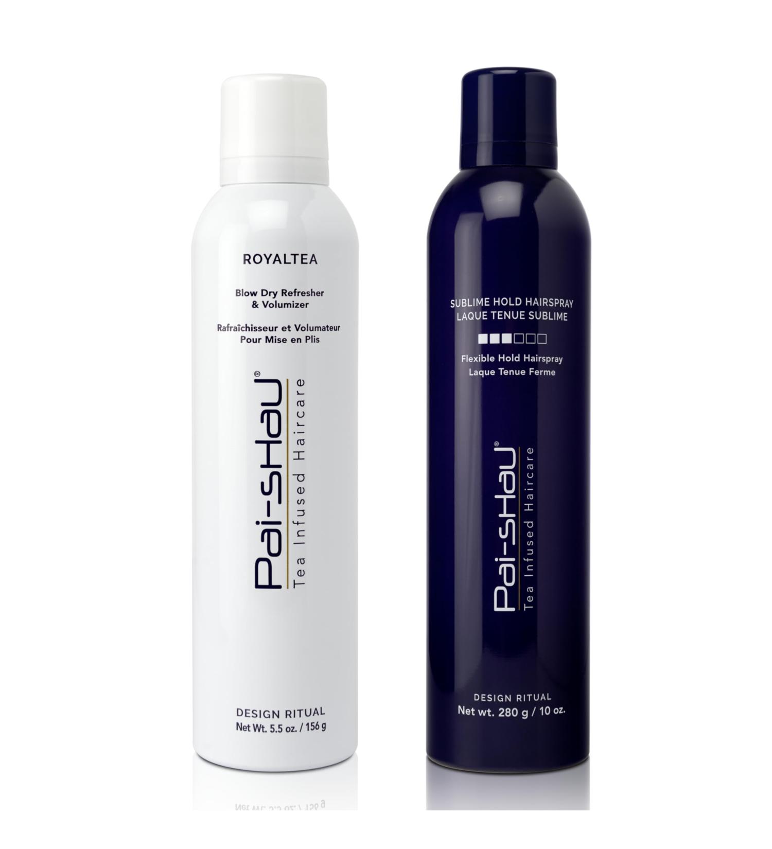 Pai-Shau RoyalTEA & Sublime Hold Hairspray- Hair Refresher and Hair Volumizer Hairspray for Women - Lightweight for All Hair Types - Flexible Medium Hold Hair Spray Hair Refresher Duo Medium