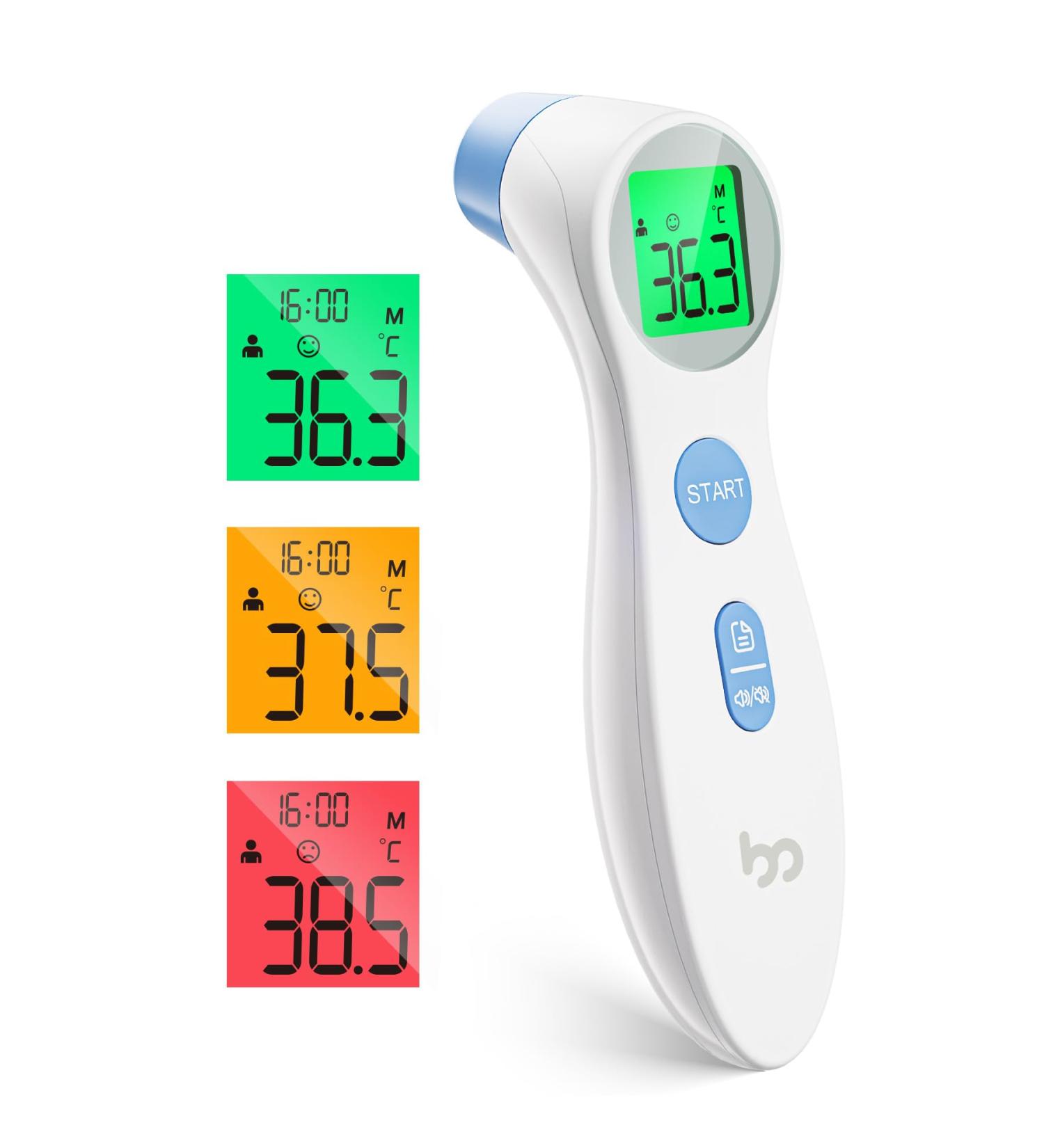 Baby Forehead Thermometer Fast and Accurate Reading Non-Contact Digital Fever Thermometer Color Coded Alert Display Infra - Buy Online on GoSupps.com
