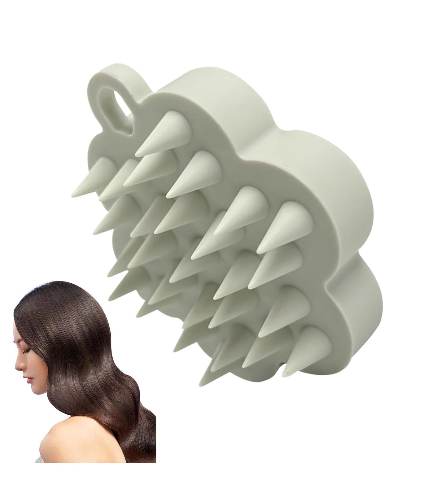 Premium Silicone Shampoo Brush - Scalp Massager for Adults Children & All Hair Types - Light Gray - Buy Online on GoSupps.com