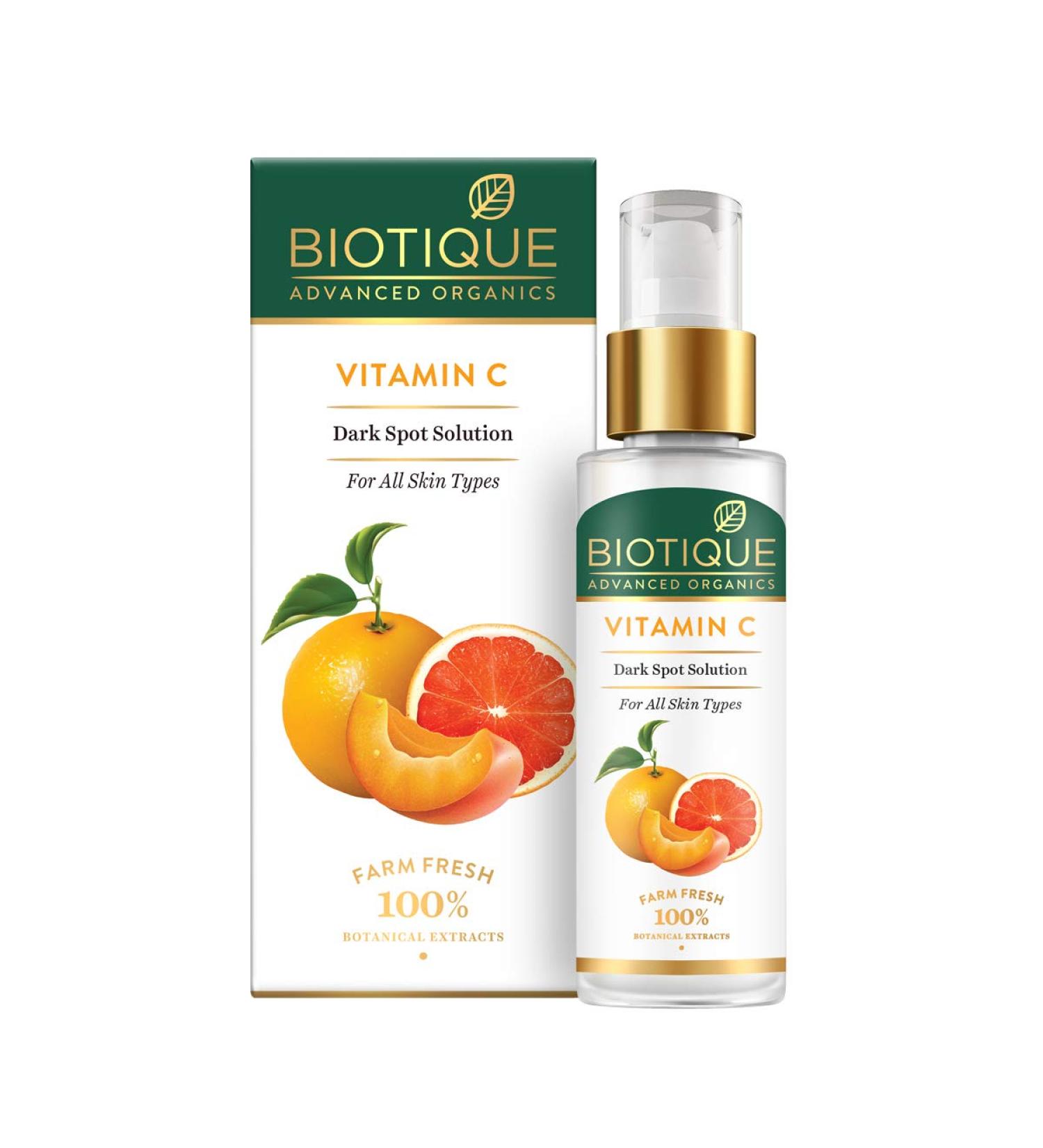 Biotique Vitamin C Dark Spot Solution Face Serum - 30 ml | Brightening & Anti-Aging | International Shipping Available - Buy Online on GoSupps.com