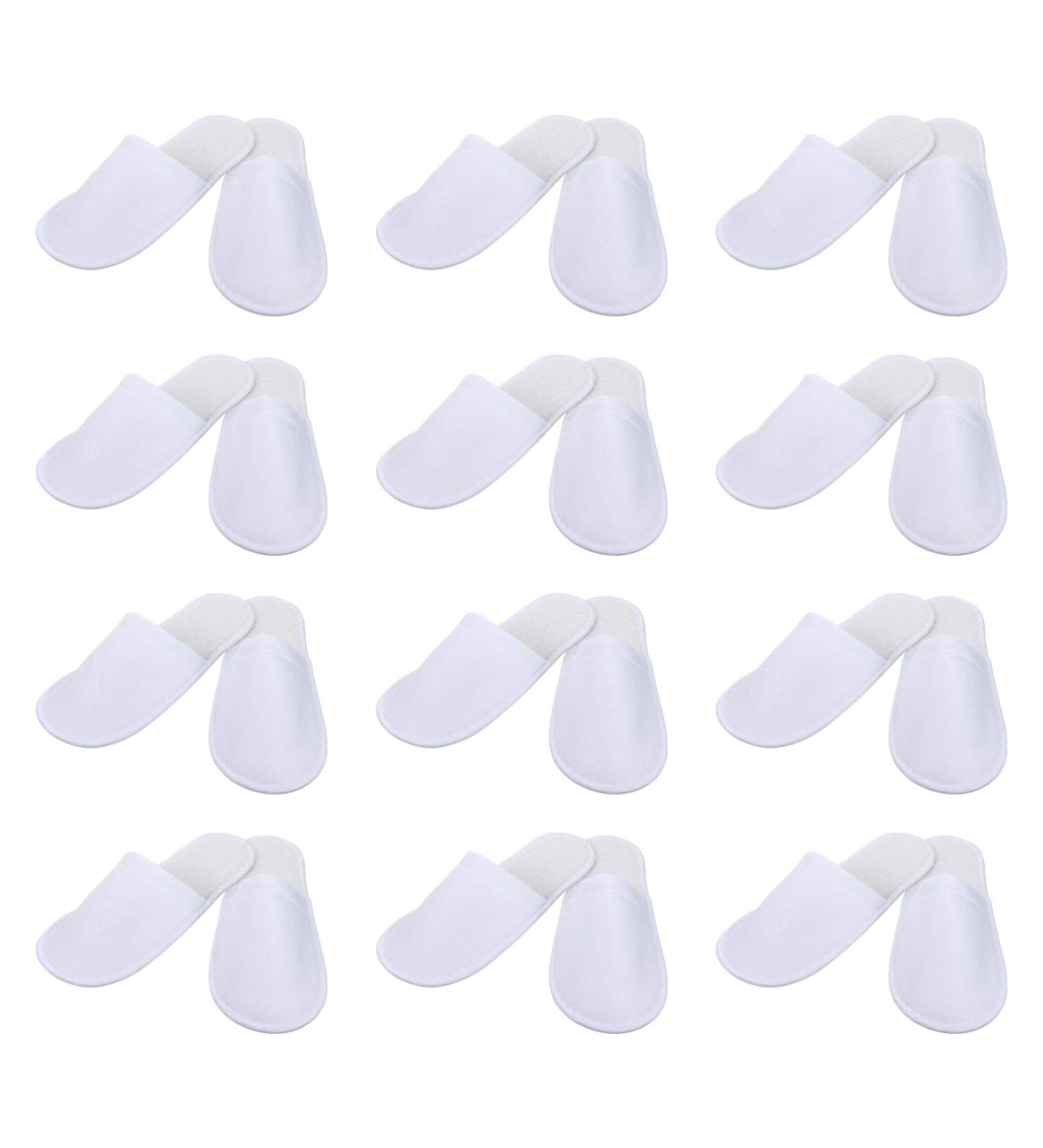 Minkissy 24 Pairs Disposable Non-Slip Spa House Shoes - Closed Toe Interior Shoes for Hotels & Travelers (White) - Buy Online on GoSupps.com