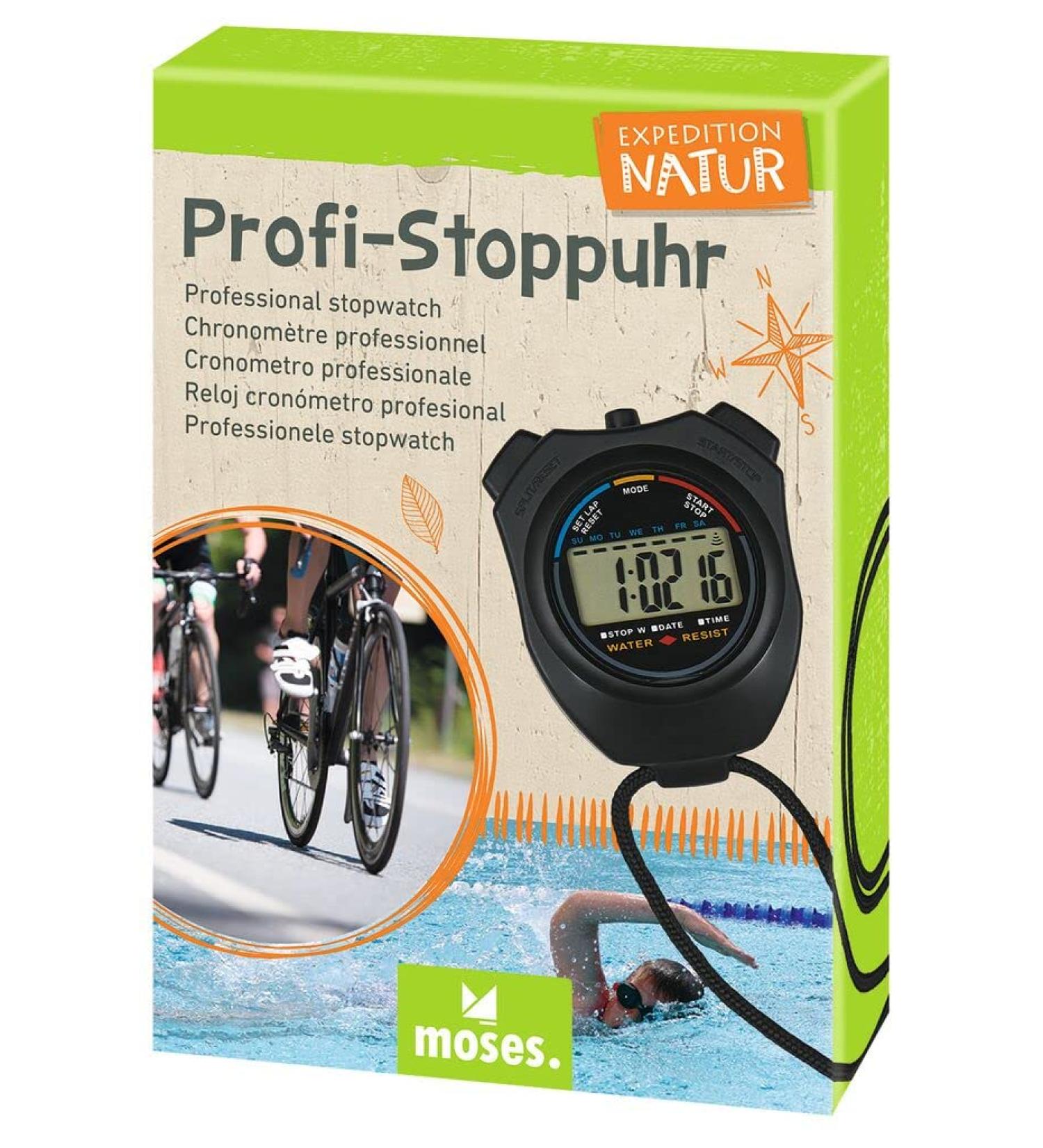 Moses Expedition Natur Profi-Stoppuhr | Digital Stopwatch for Kids | Ideal for Sports Athletics Football Running Cycling & Swimming Training - Buy Online on GoSupps.com