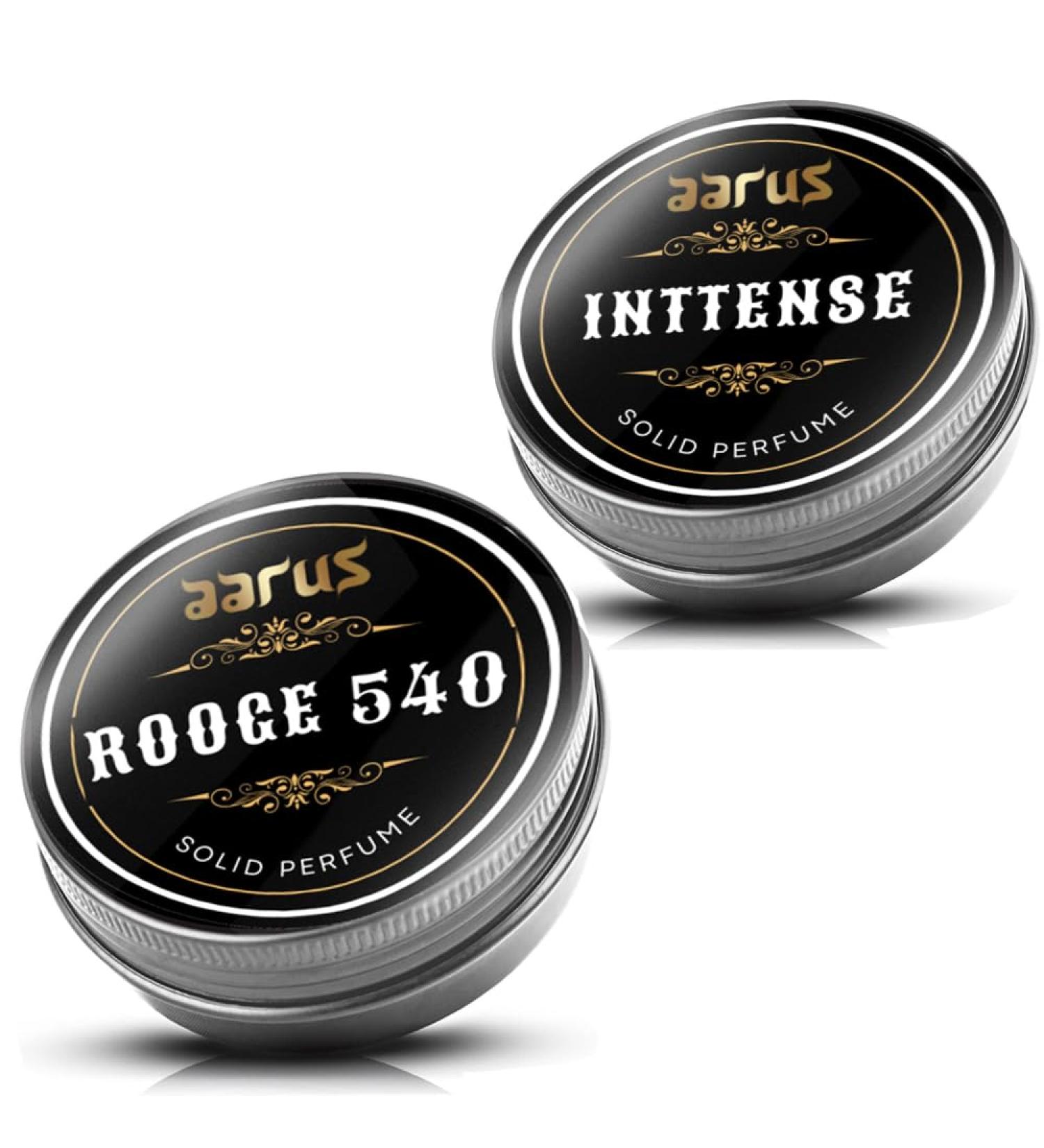 BlueQueen Solid Perfume with Cedar Wood Clary Sage Cologne Balm for Men And Women Cologne Balm Travel Cologne Wax India/Pack of 2 Rooge 540 And Inttense Solid Perfume - Buy Online on GoSupps.com